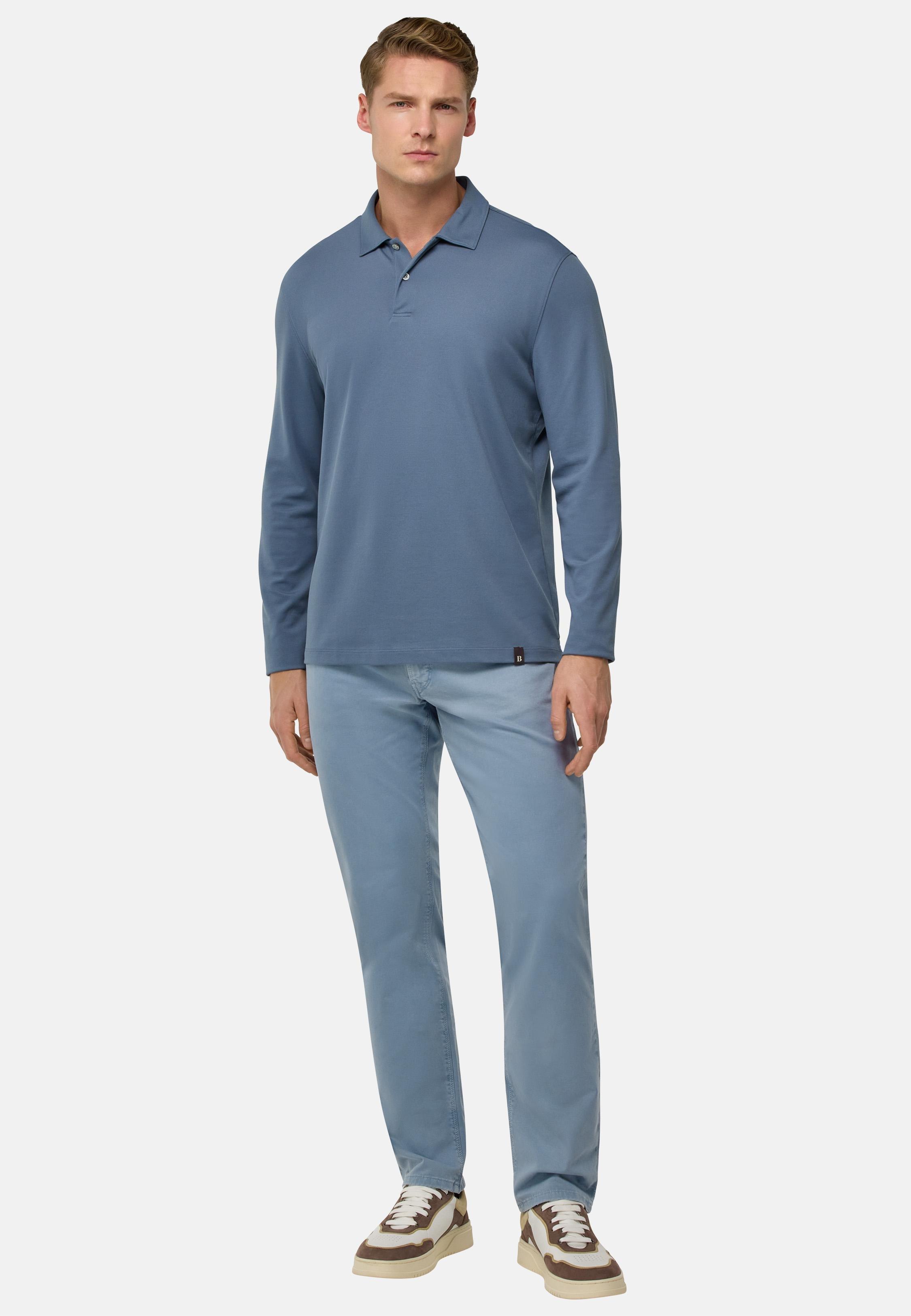 Stretched Cotton Jeans Blue, Indigo, large image number 3