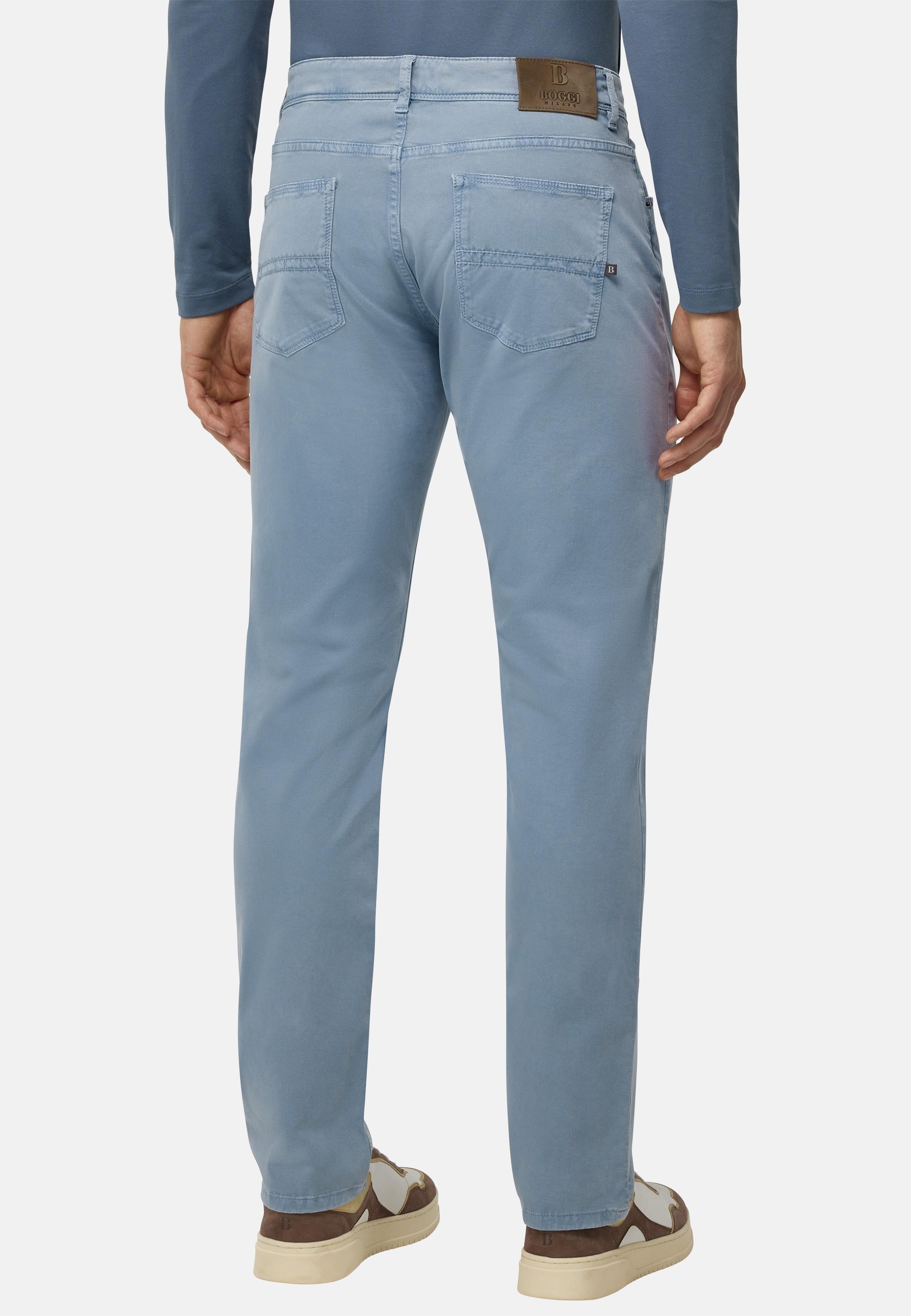 Stretched Cotton Jeans Blue, Indigo, large image number 5