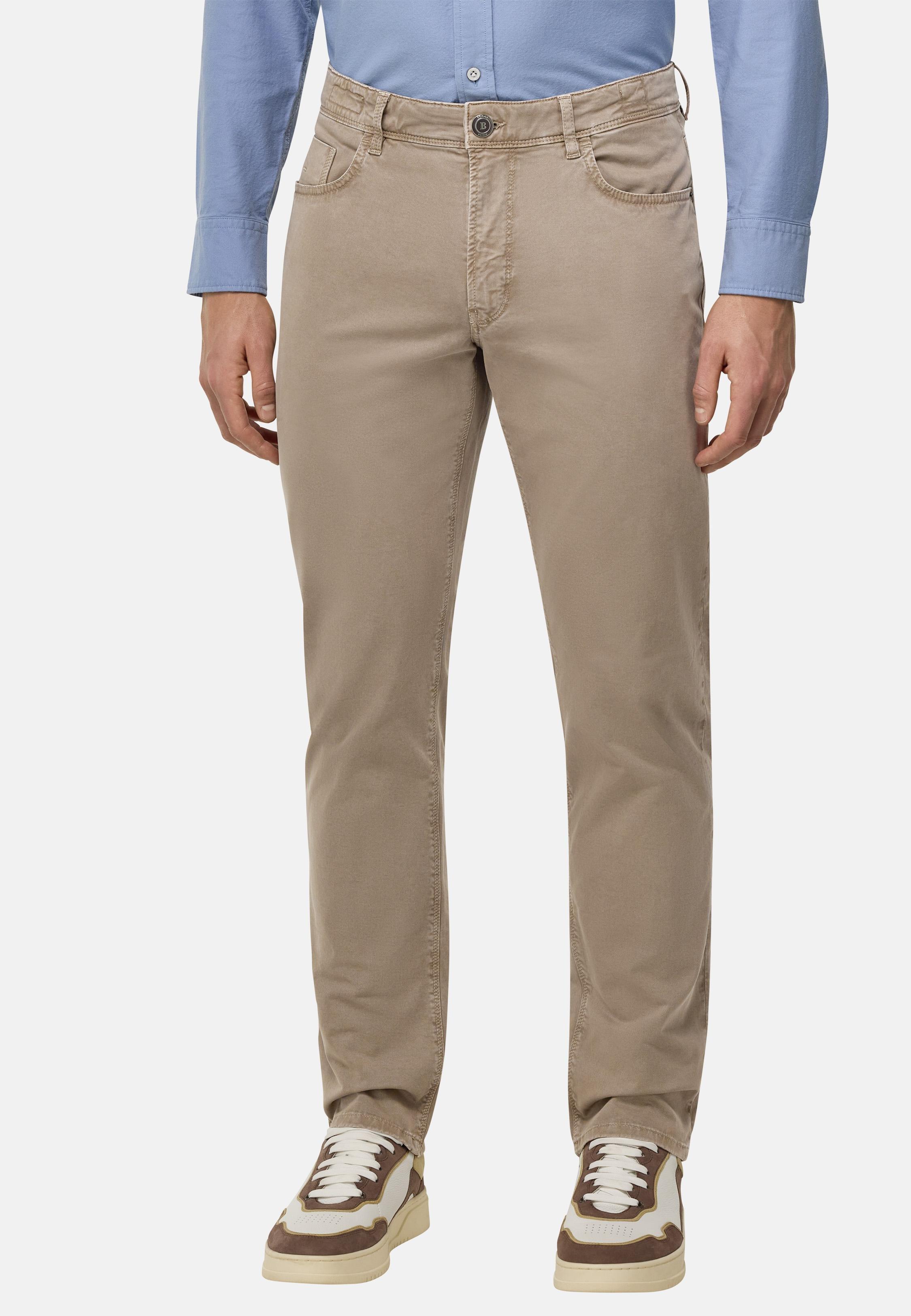 Stretched Cotton Jeans Brown, , large image number 1