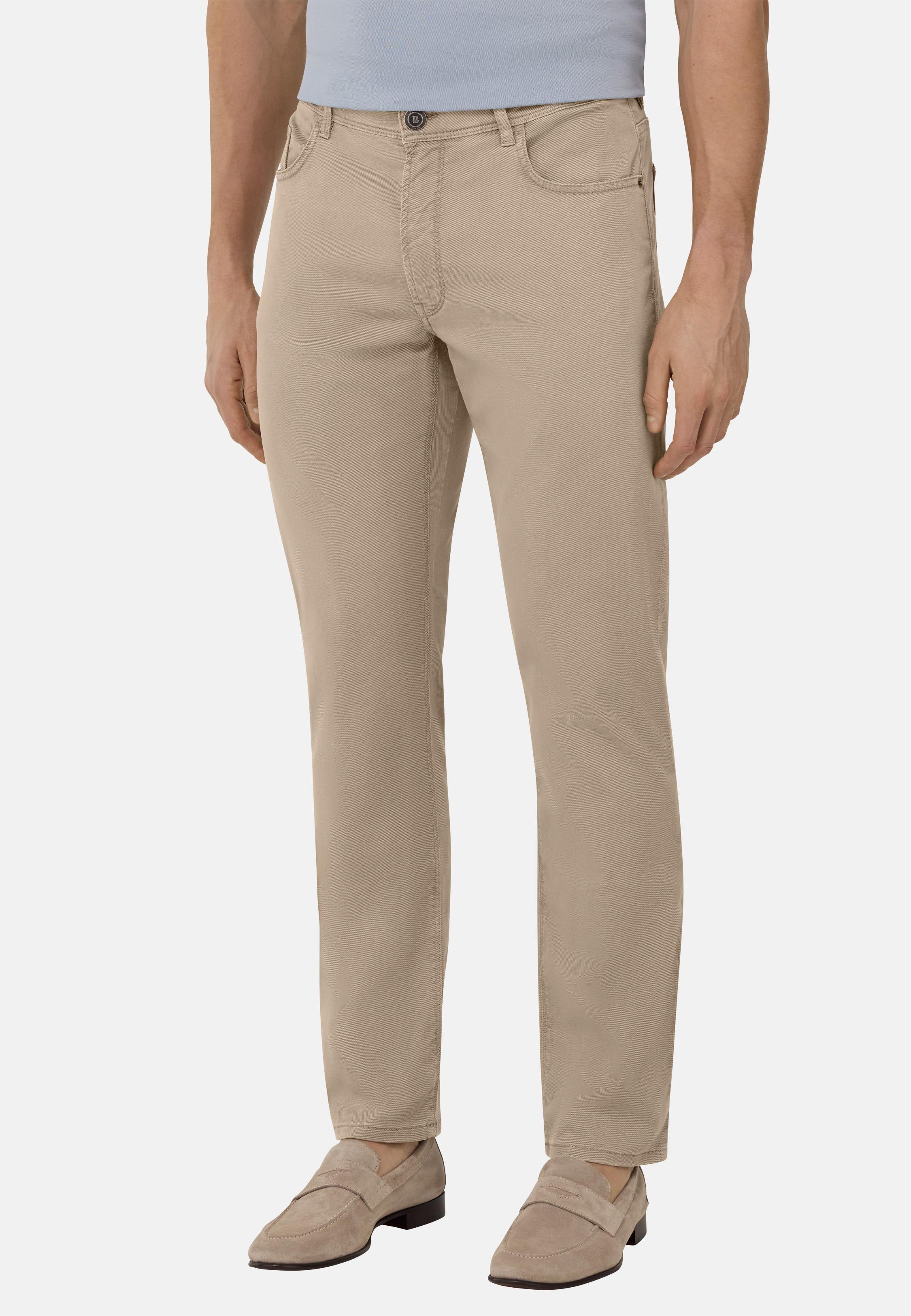 Stretch Cotton/Tencel Jeans Beige, , large image number 1