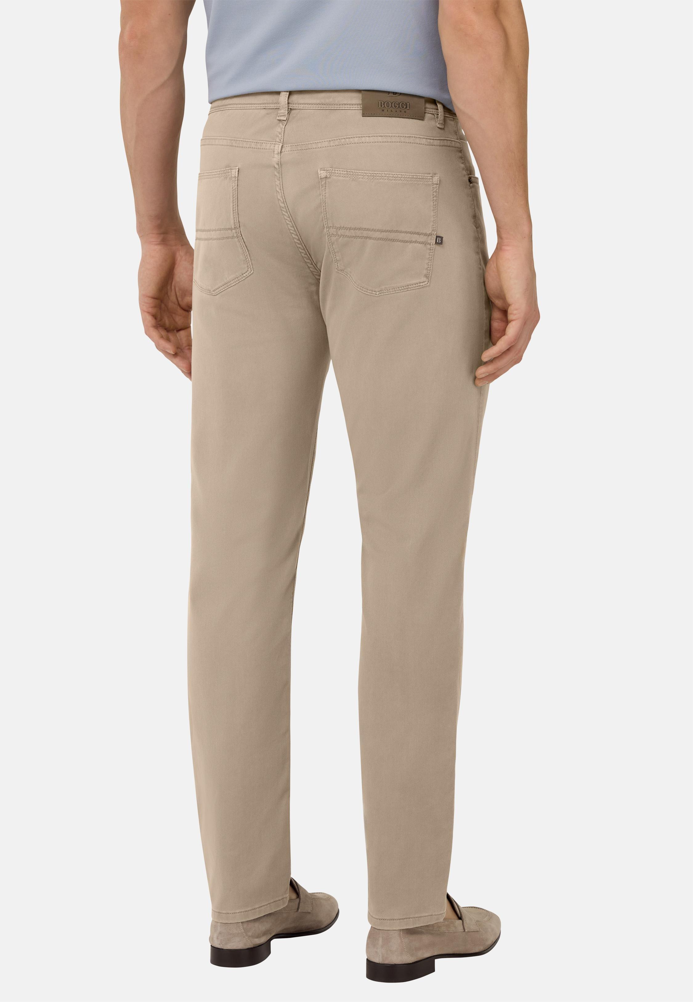 Stretch Cotton/Tencel Jeans Beige, , large image number 2