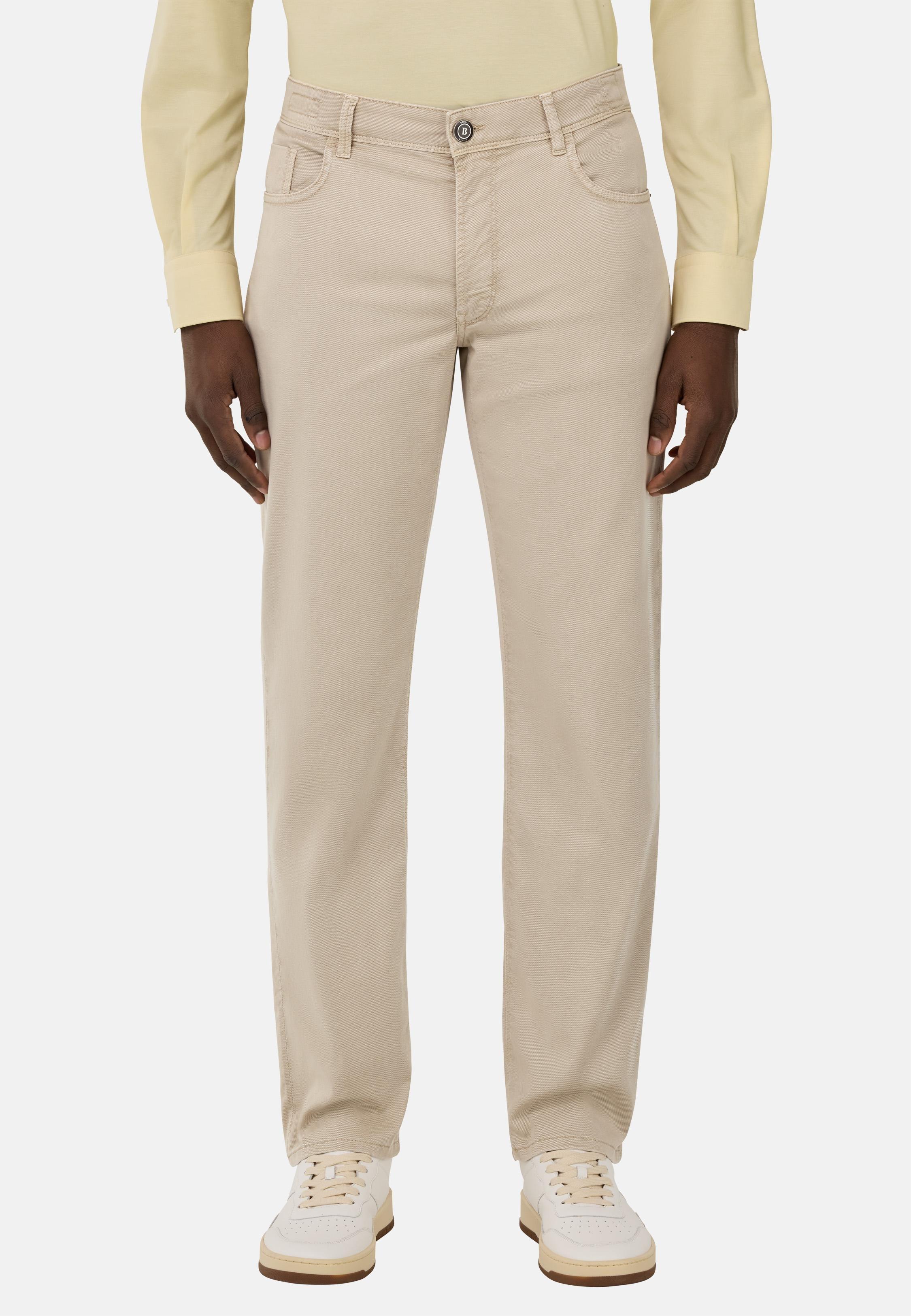 Stretch Cotton/Tencel Jeans Cream, , large image number 1
