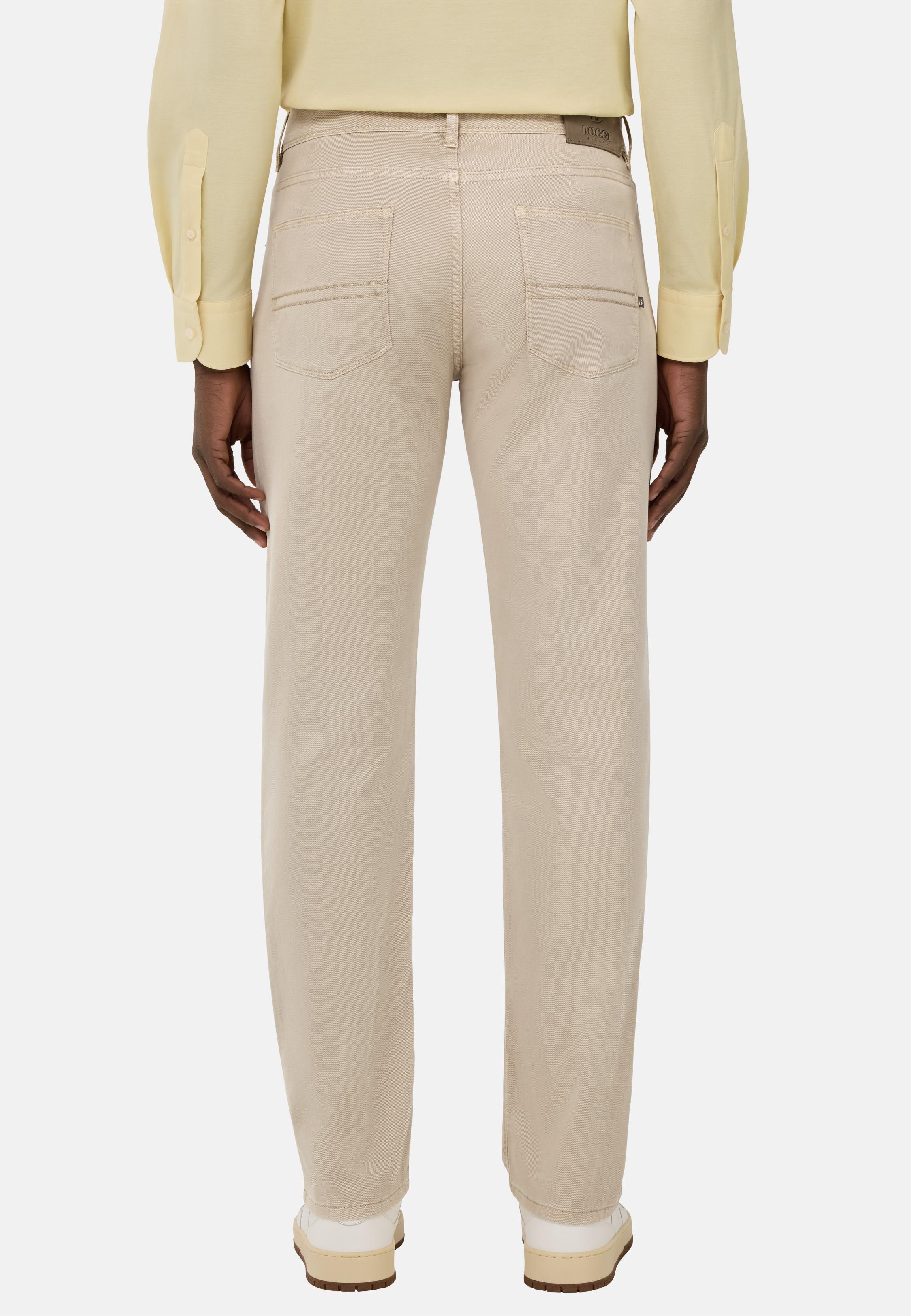 Stretch Cotton/Tencel Jeans Cream, , large image number 2