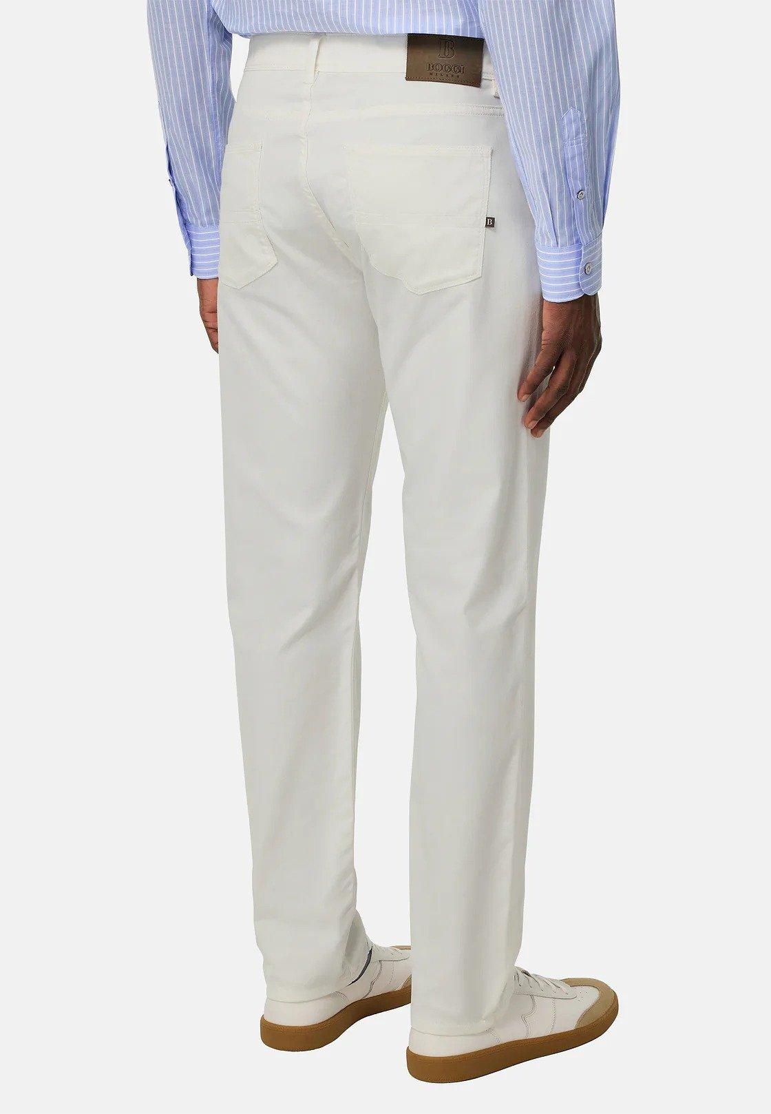 Stretch Cotton/Tencel Jeans White, , large image number 2