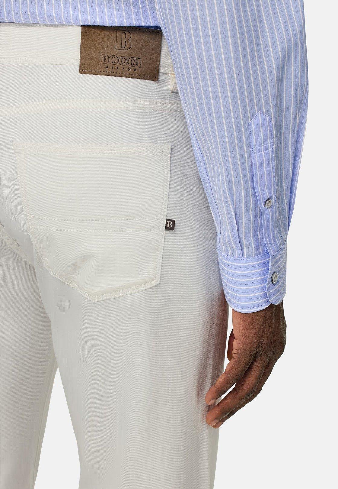 Stretch Cotton/Tencel Jeans White, , large image number 3