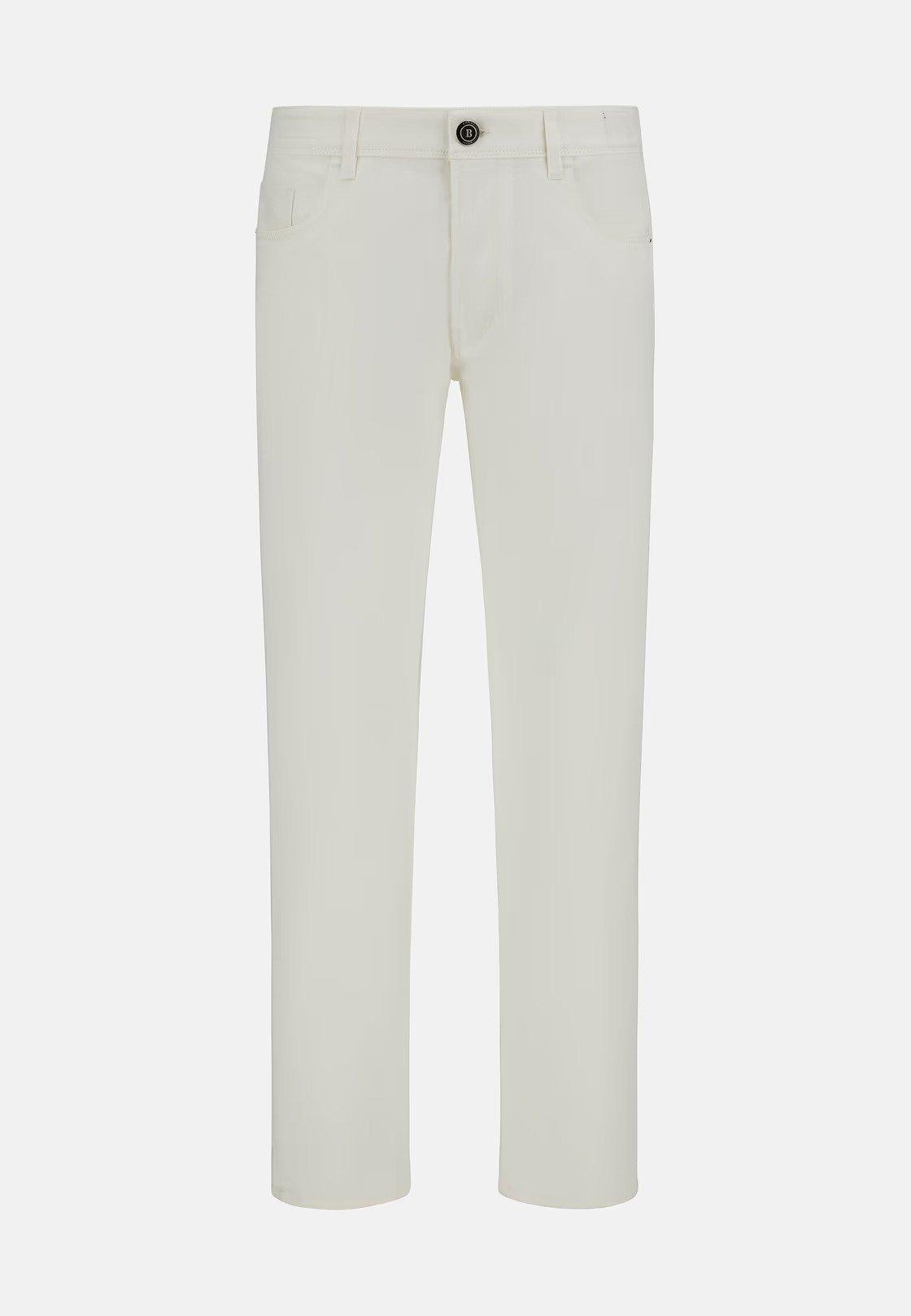 Stretch Cotton/Tencel Jeans White, , large image number 4