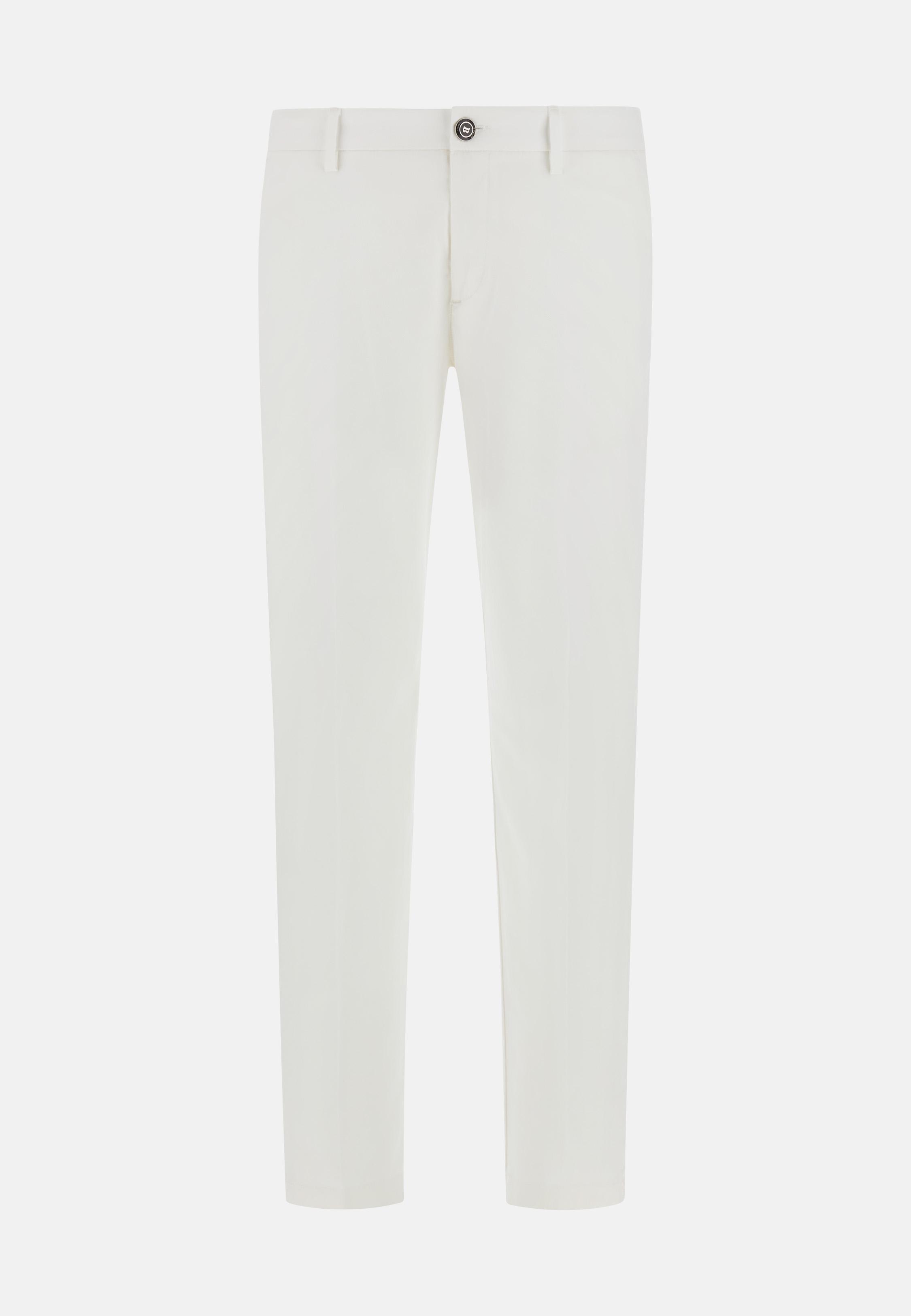 Stretch Cotton/Tencel Trousers White, , large image number 4