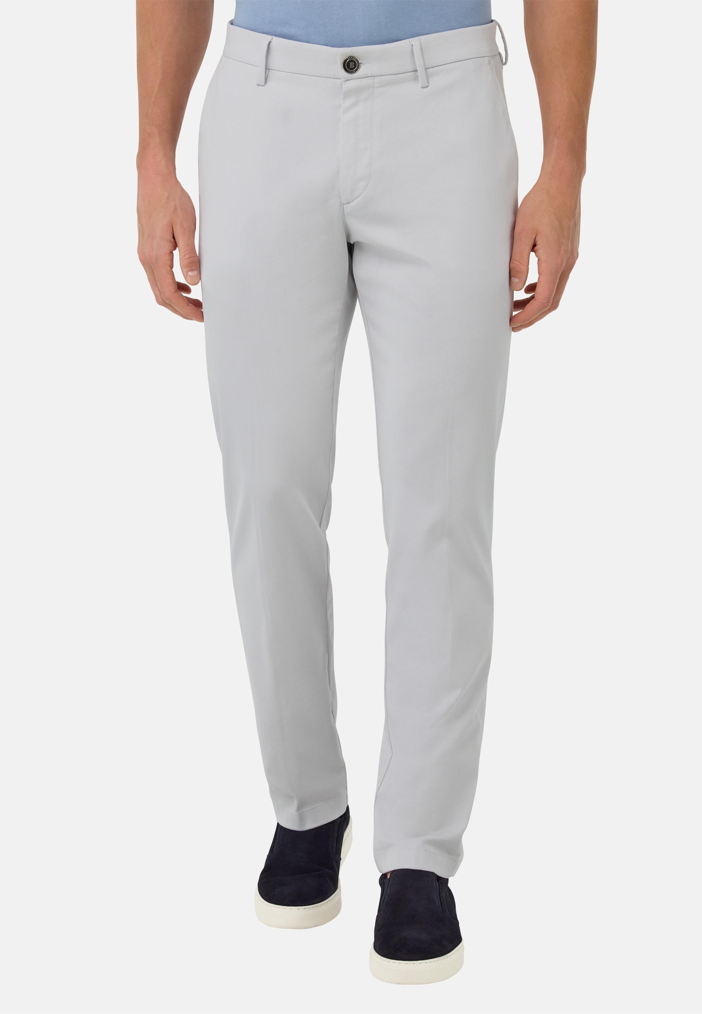 Stretch Cotton/Tencel Trousers White, , large image number 1