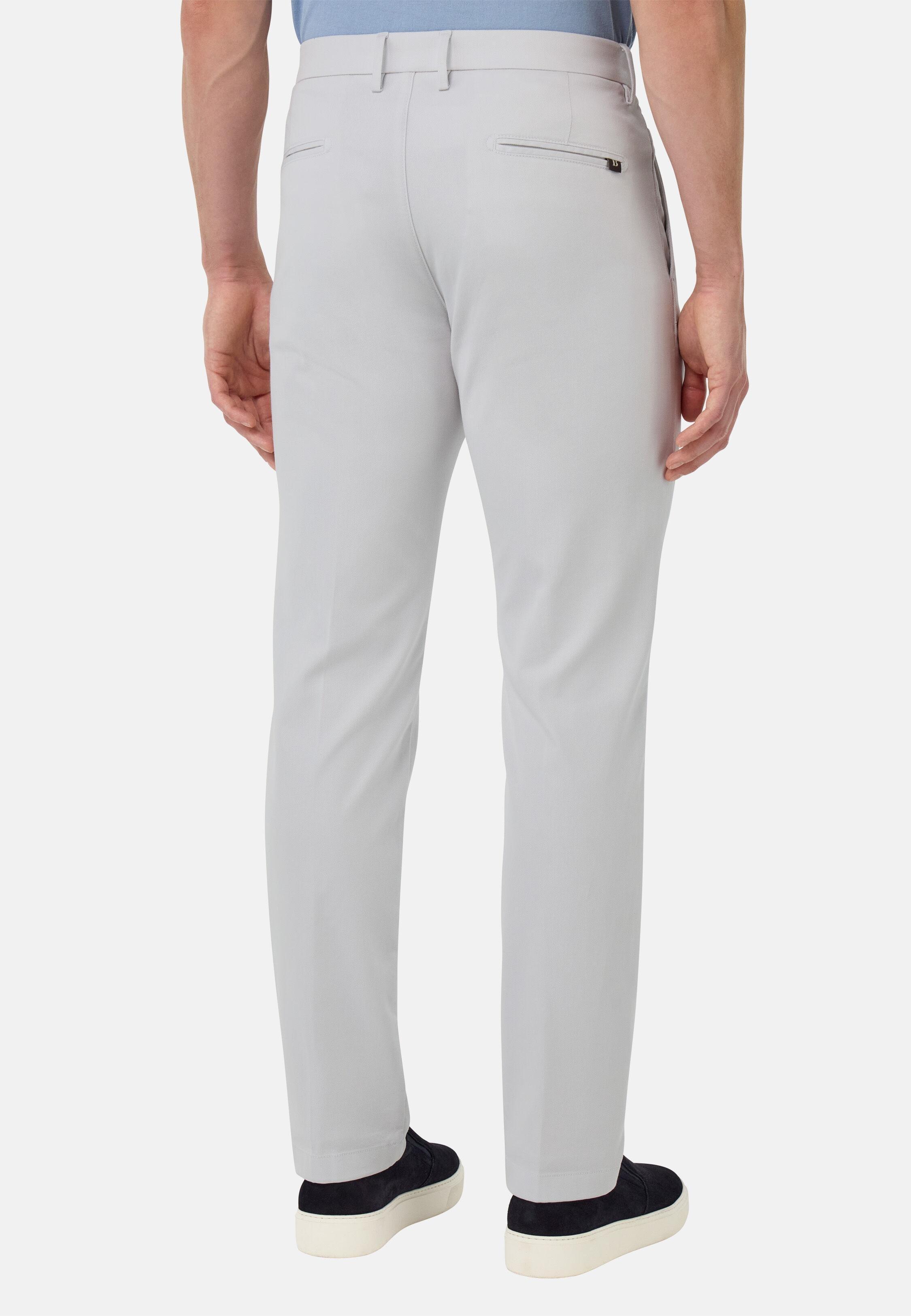 بنطال مرن من القطن والتينسيل، أبيض, Ice, large image number 5