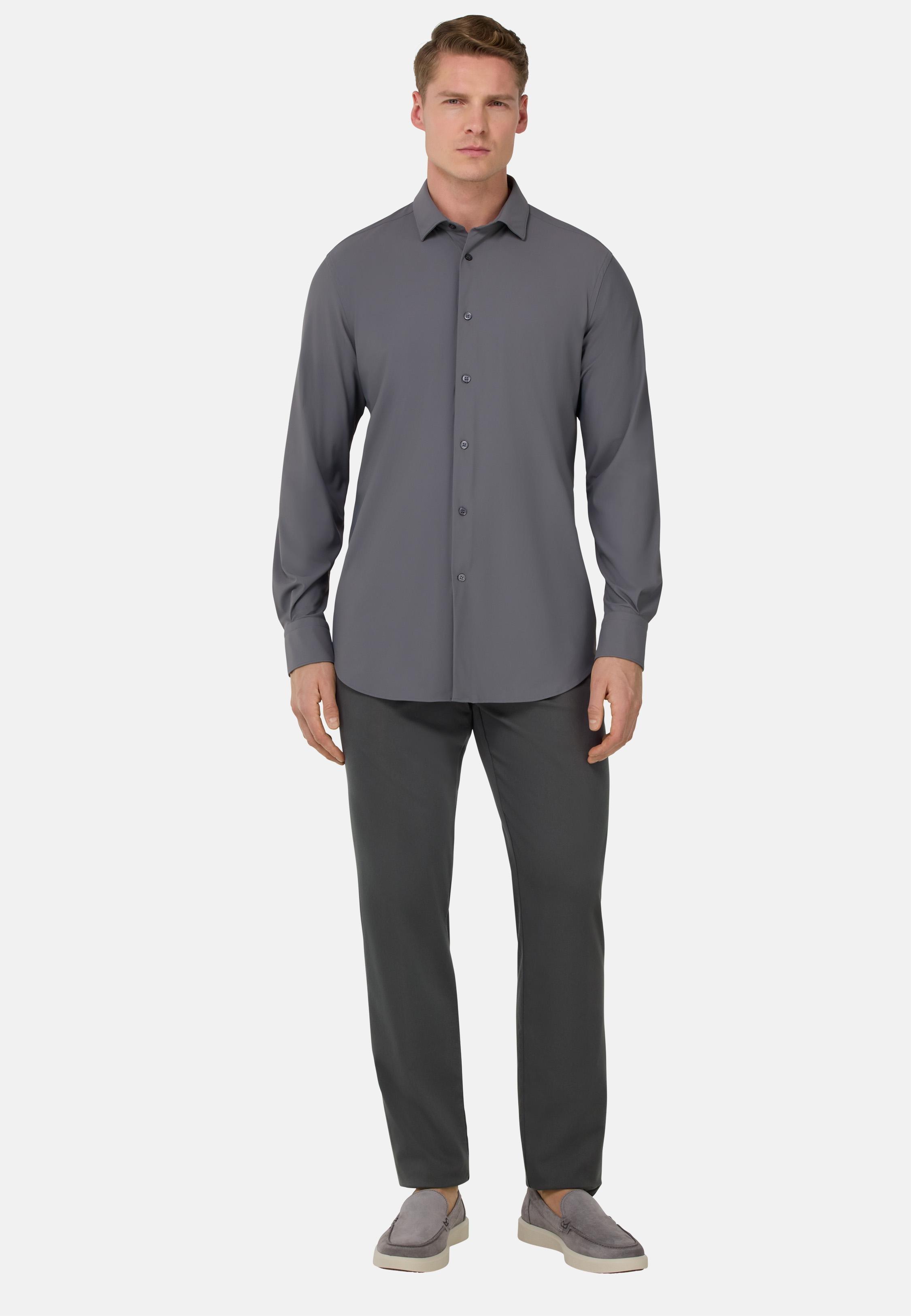 Stretch Cotton/Tencel Trousers Grey, Charcoal, large image number 0