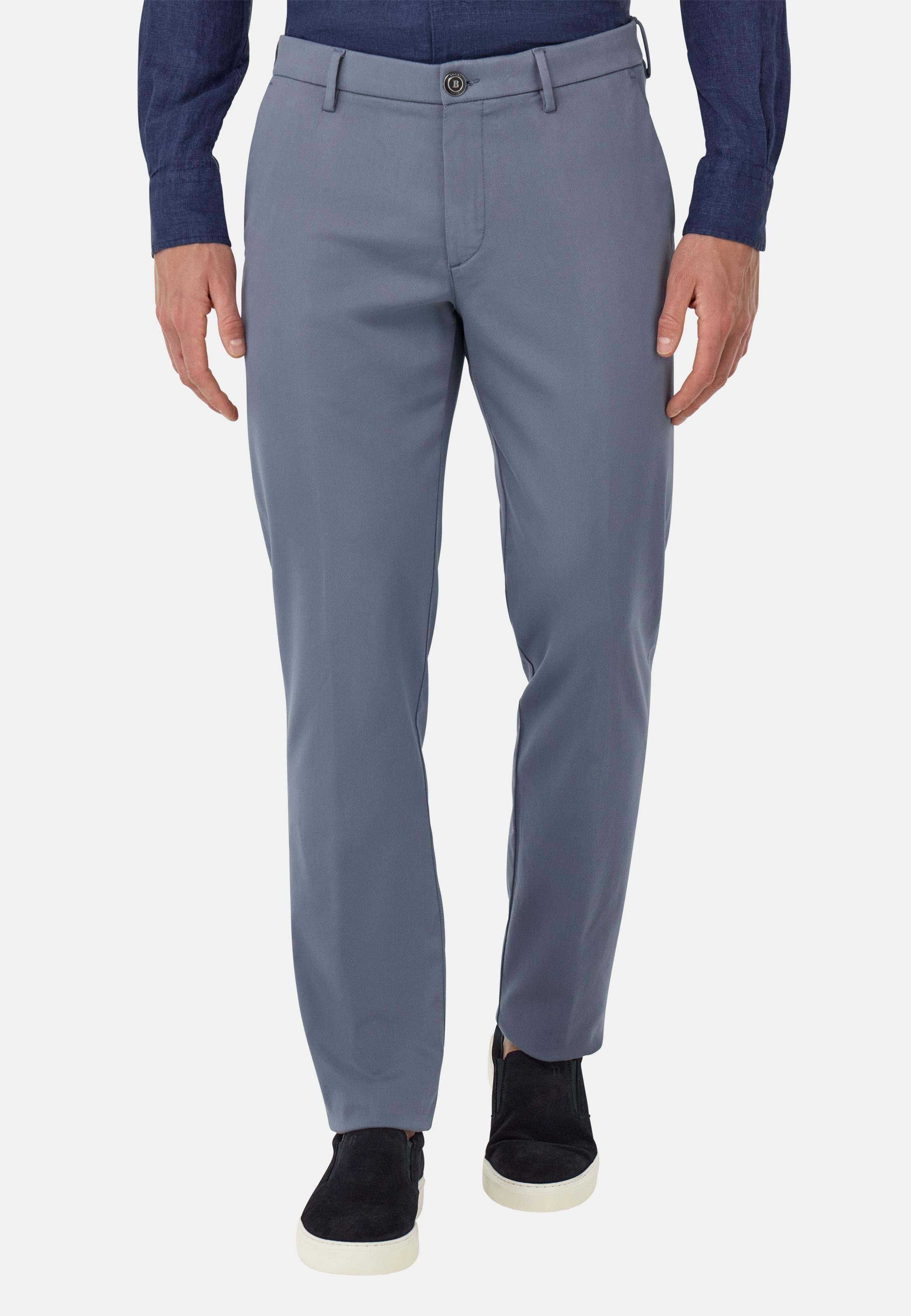 Stretch Cotton/Tencel Trousers Blue, , large image number 1