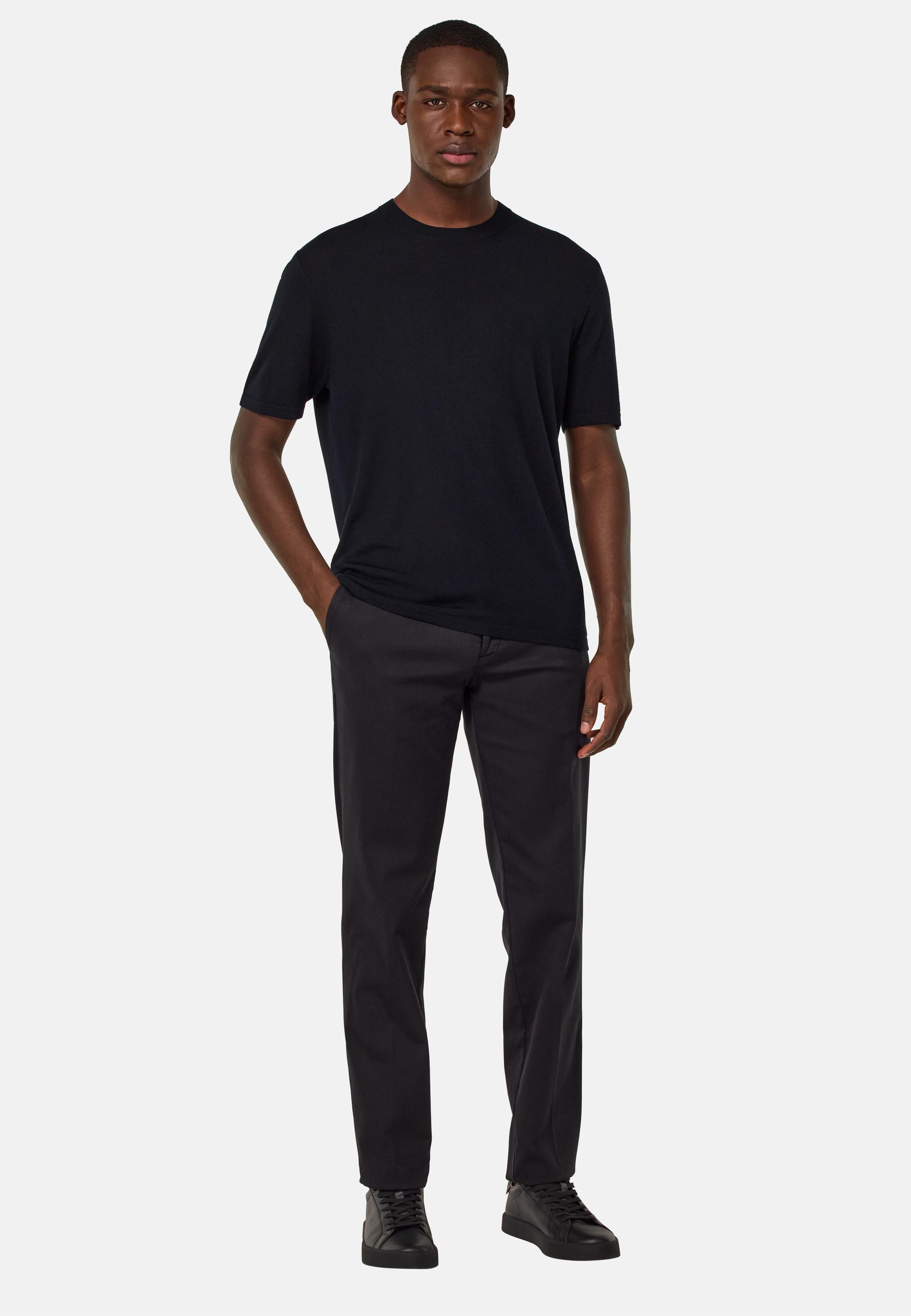 Stretch Cotton/Tencel Trousers Black, , large image number 0