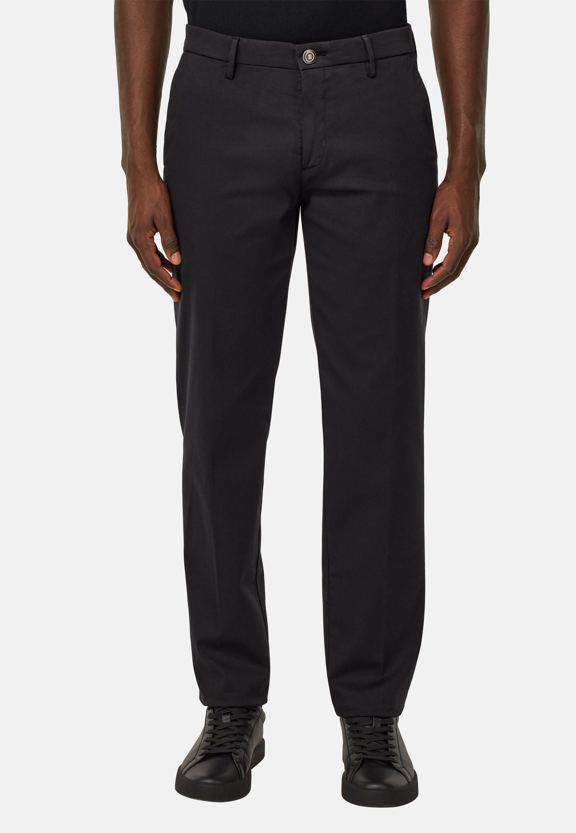 Stretch Cotton/Tencel Trousers Black, , large image number 1