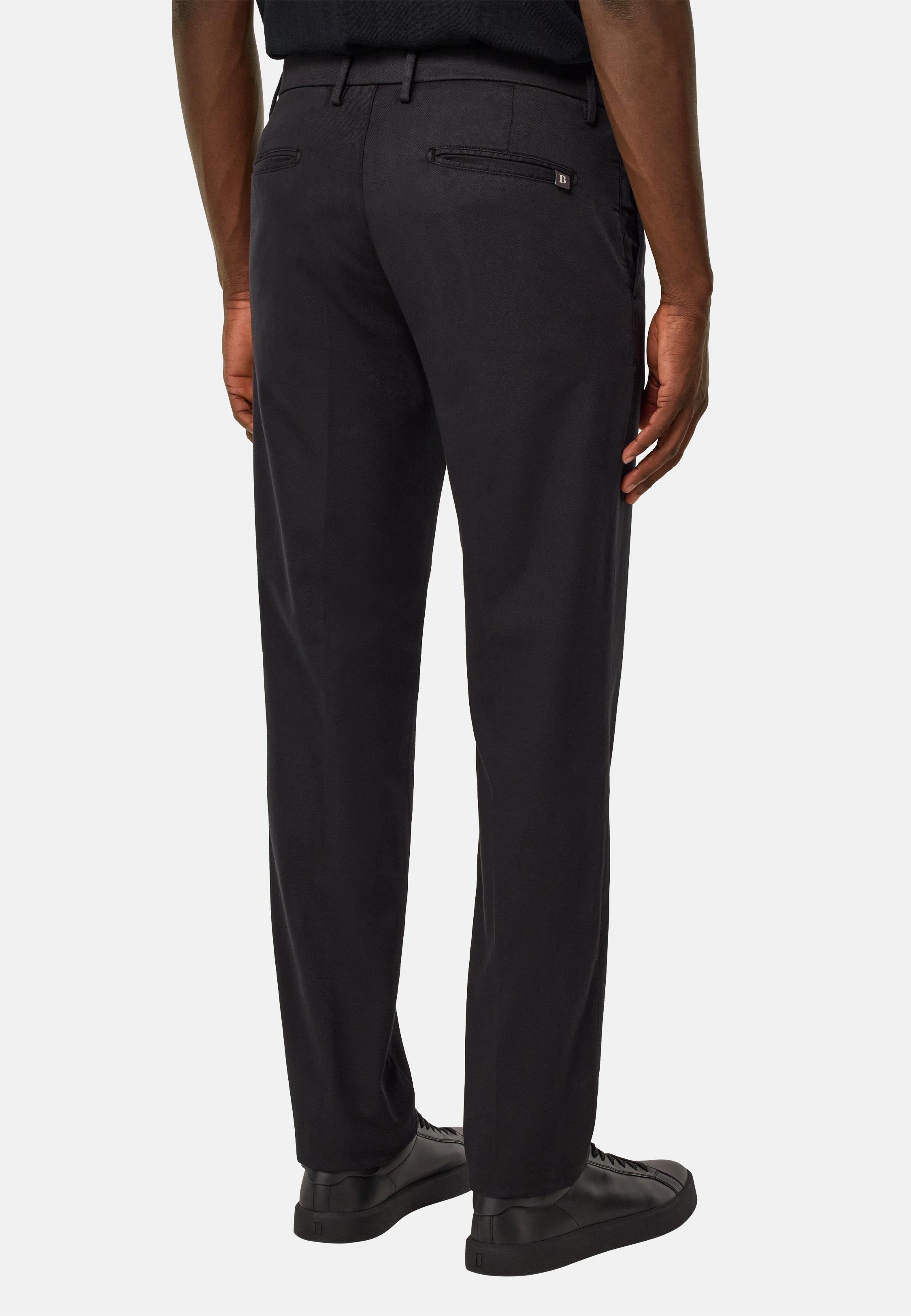 Stretch Cotton/Tencel Trousers Black, , large image number 2