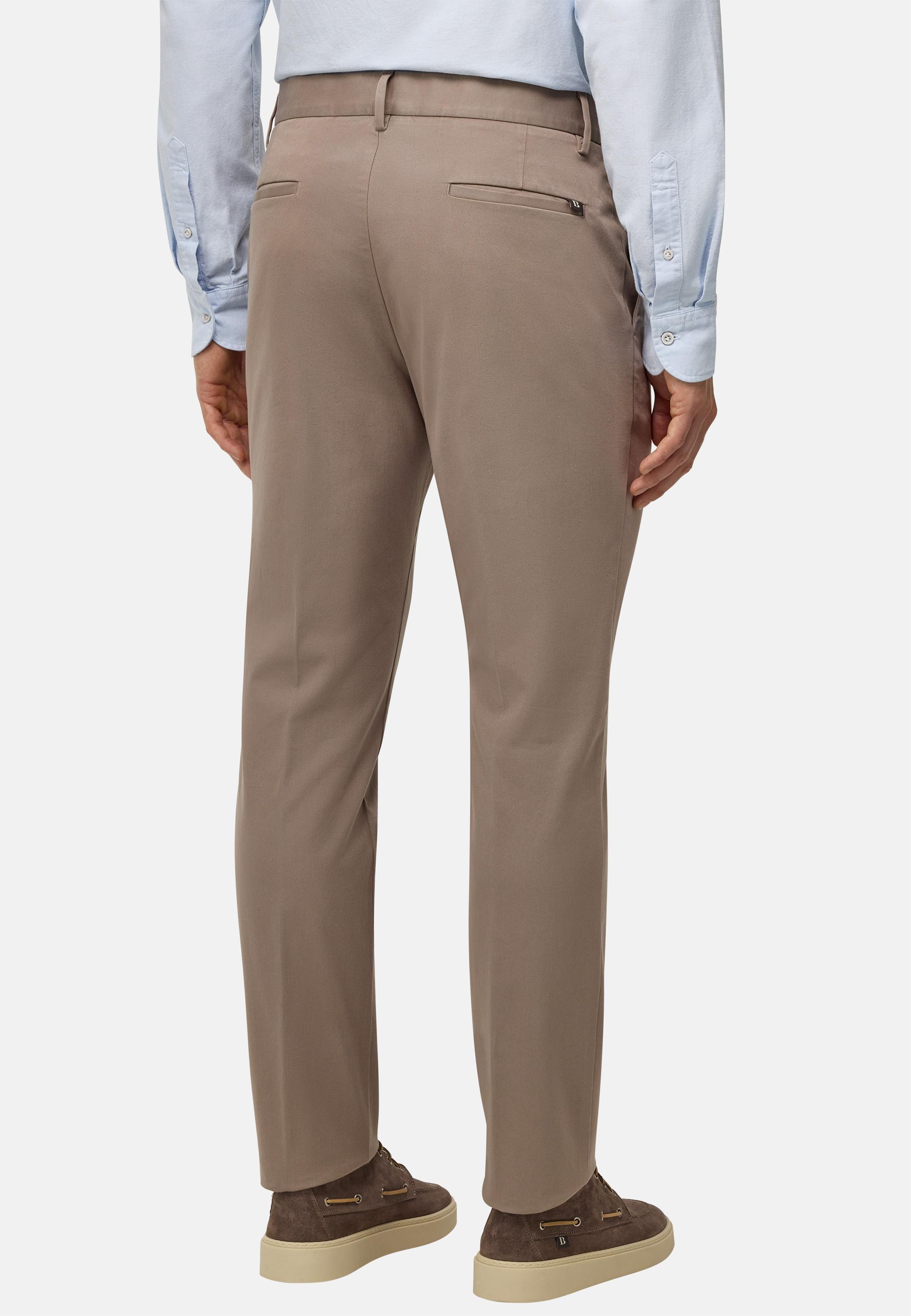 Stretched Cotton Trousers Brown, Taupe, large image number 9