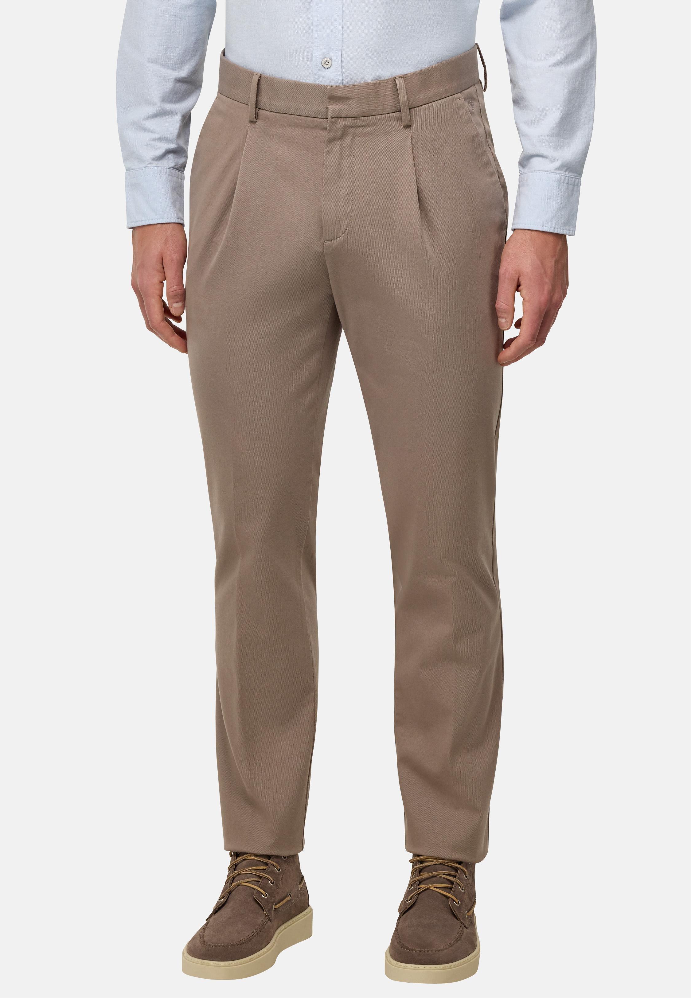 Stretched Cotton Trousers Brown, Taupe, large image number 11
