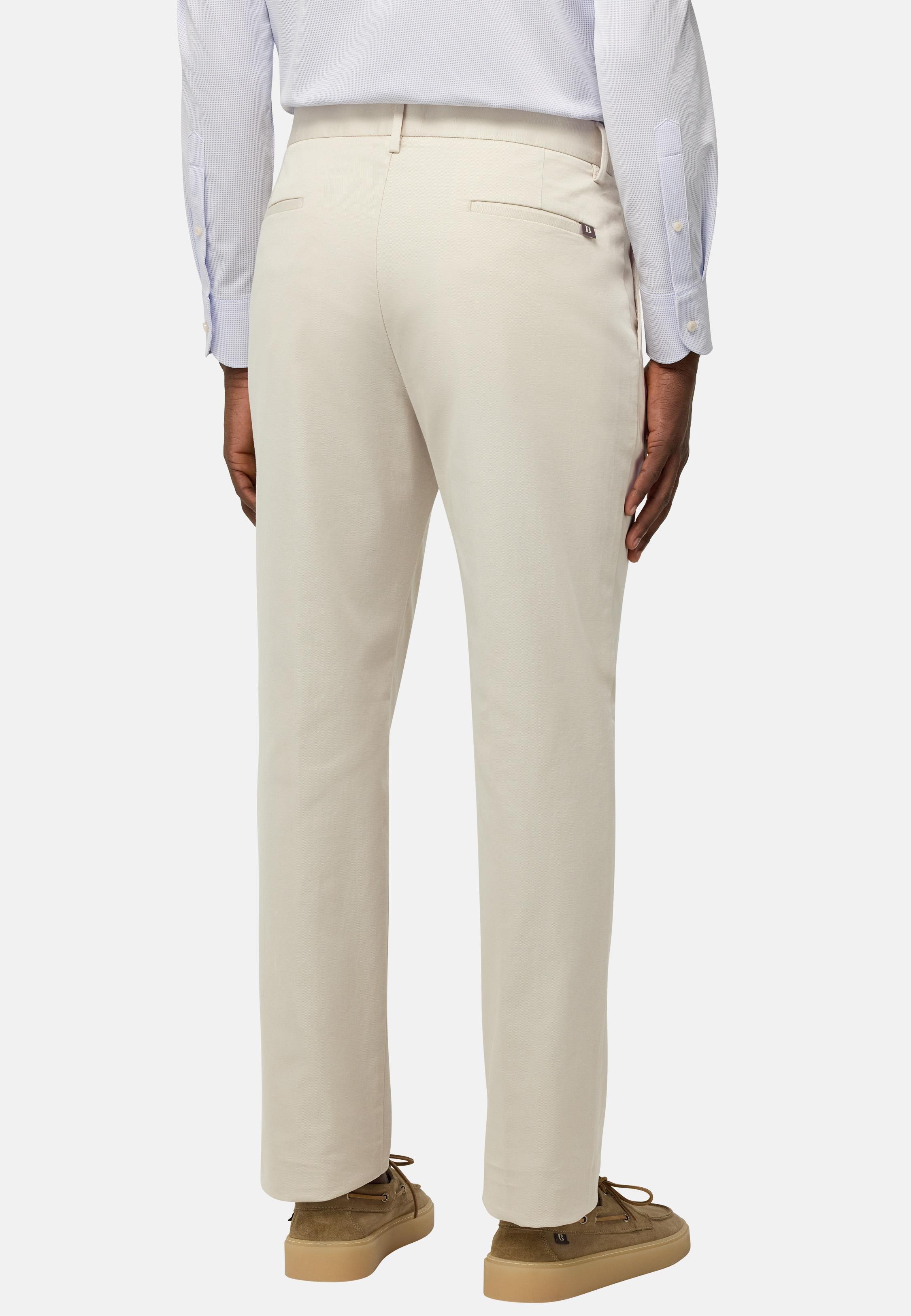 Stretched Cotton Trousers Beige, Sand, large image number 9