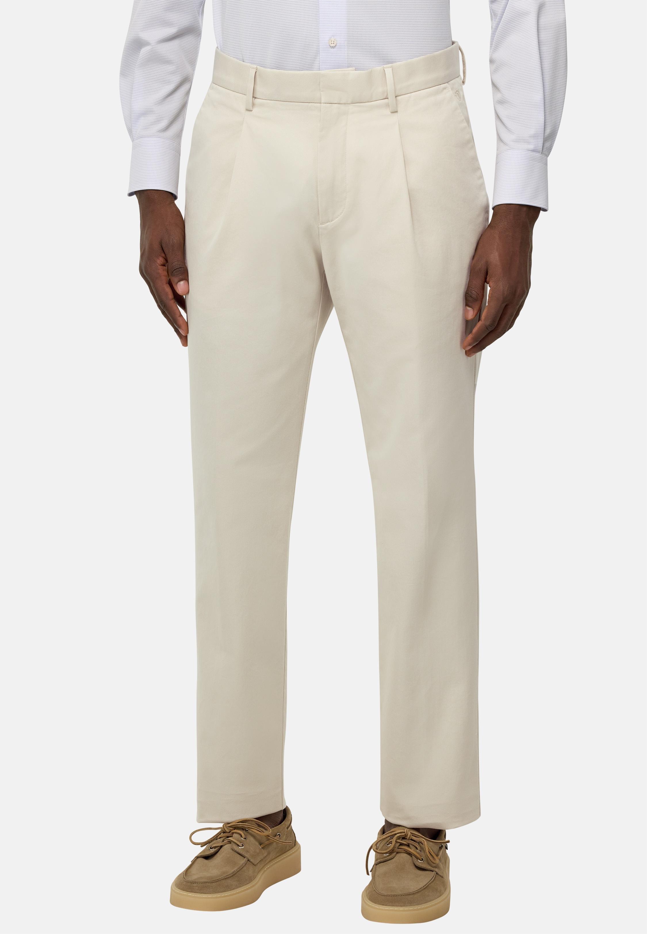 Stretched Cotton Trousers Beige, Sand, large image number 11