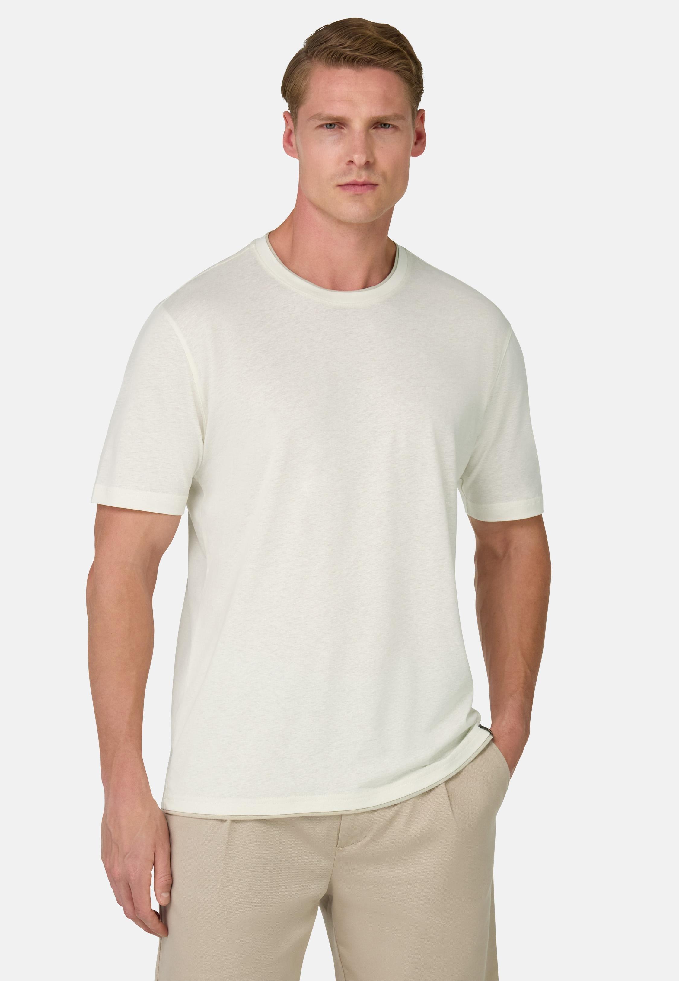 Cotton, Tencel and Hemp T-Shirt Cream, , large image number 0