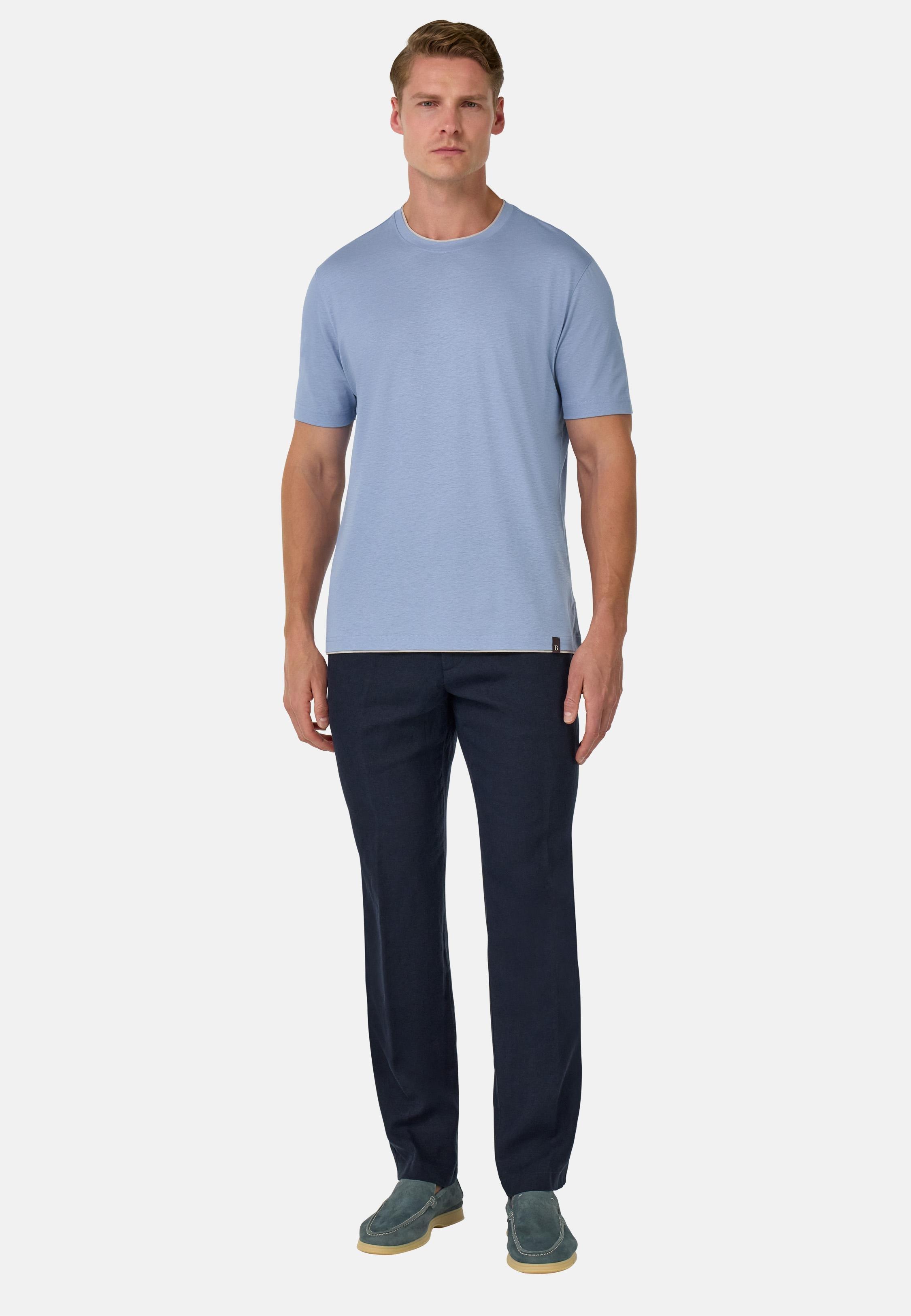 Cotton, Tencel and Hemp T-Shirt Blue, , large image number 2