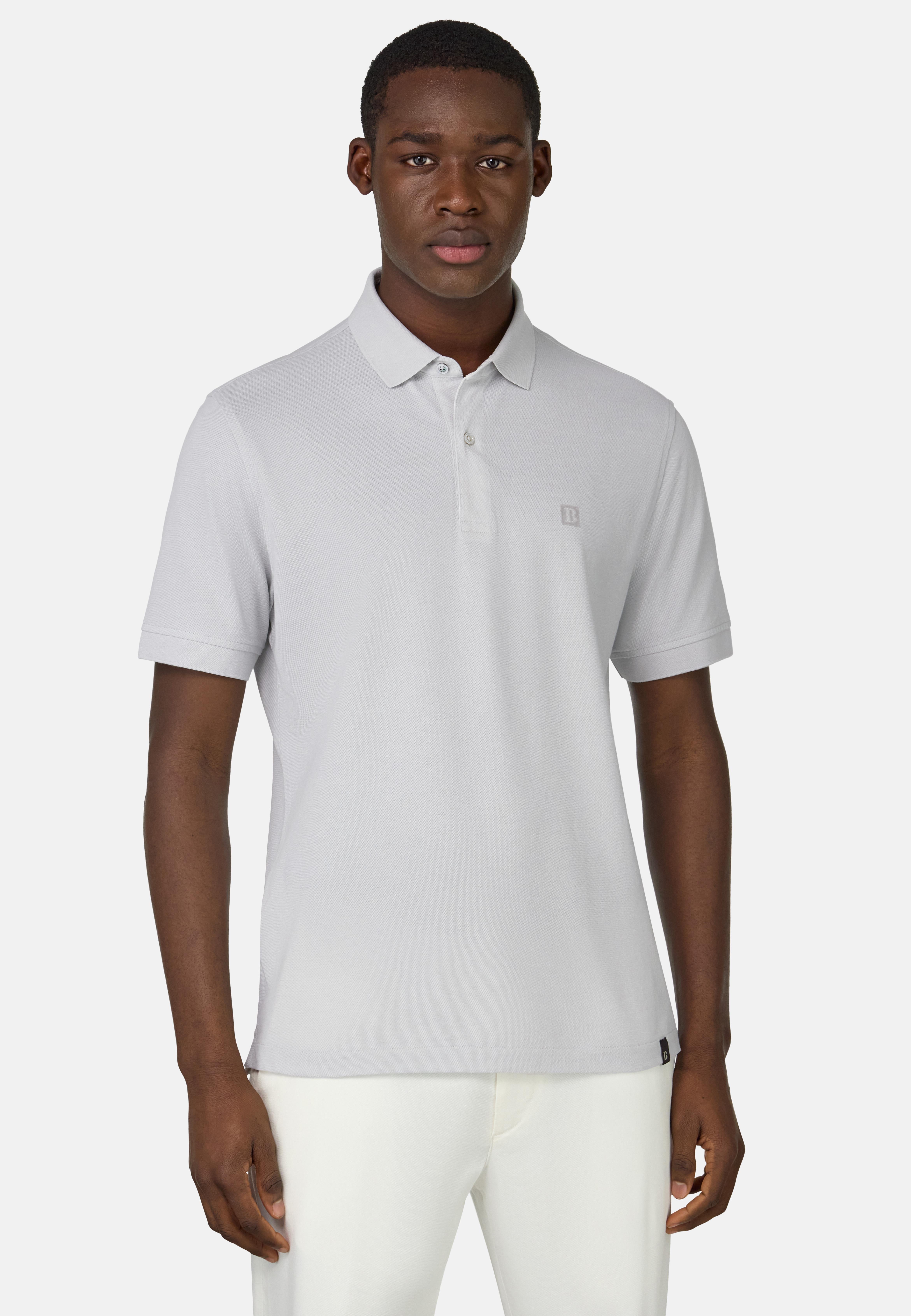 Cotton Pique Polo Shirt White, , large image number 0