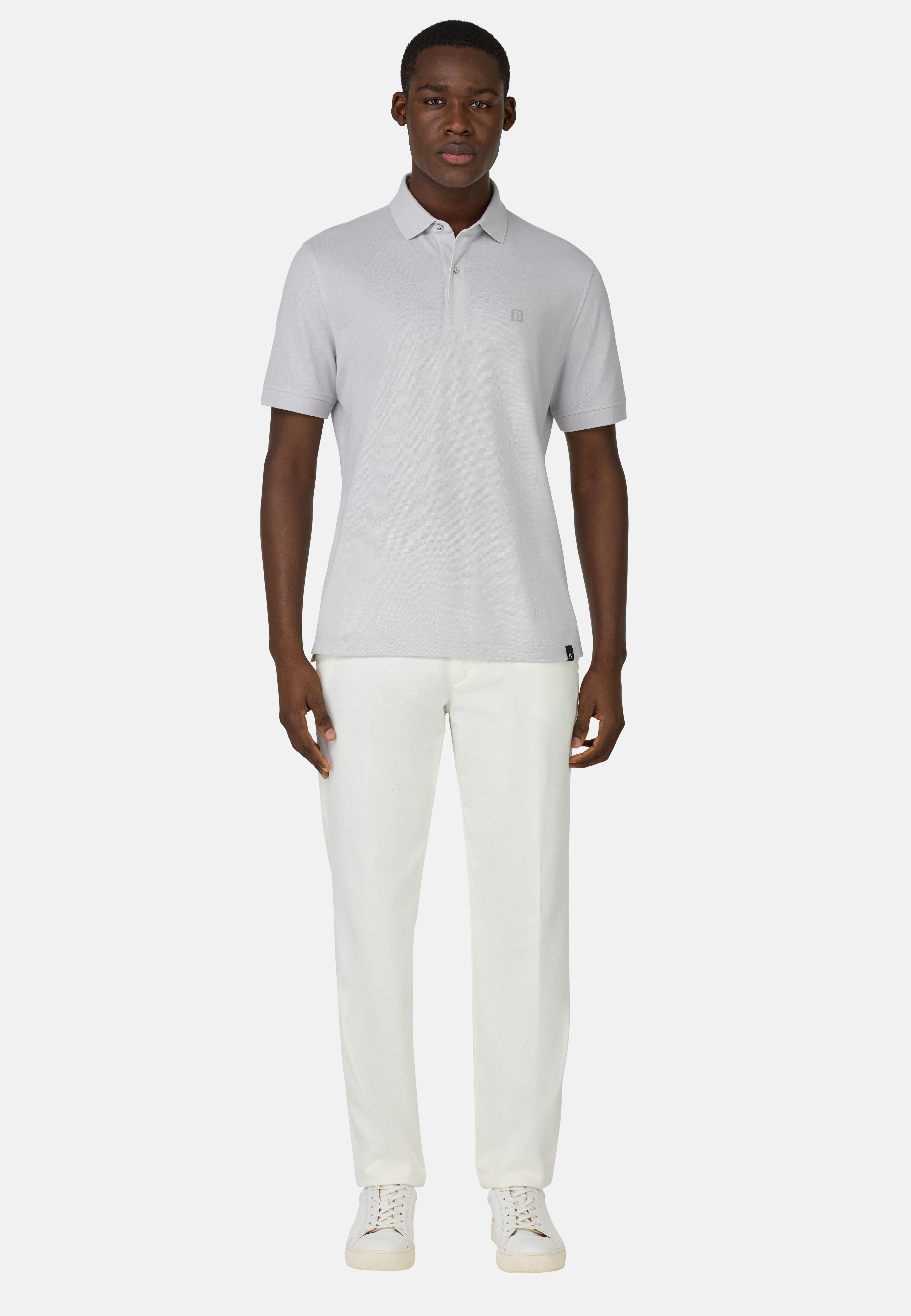 Cotton Pique Polo Shirt White, , large image number 3