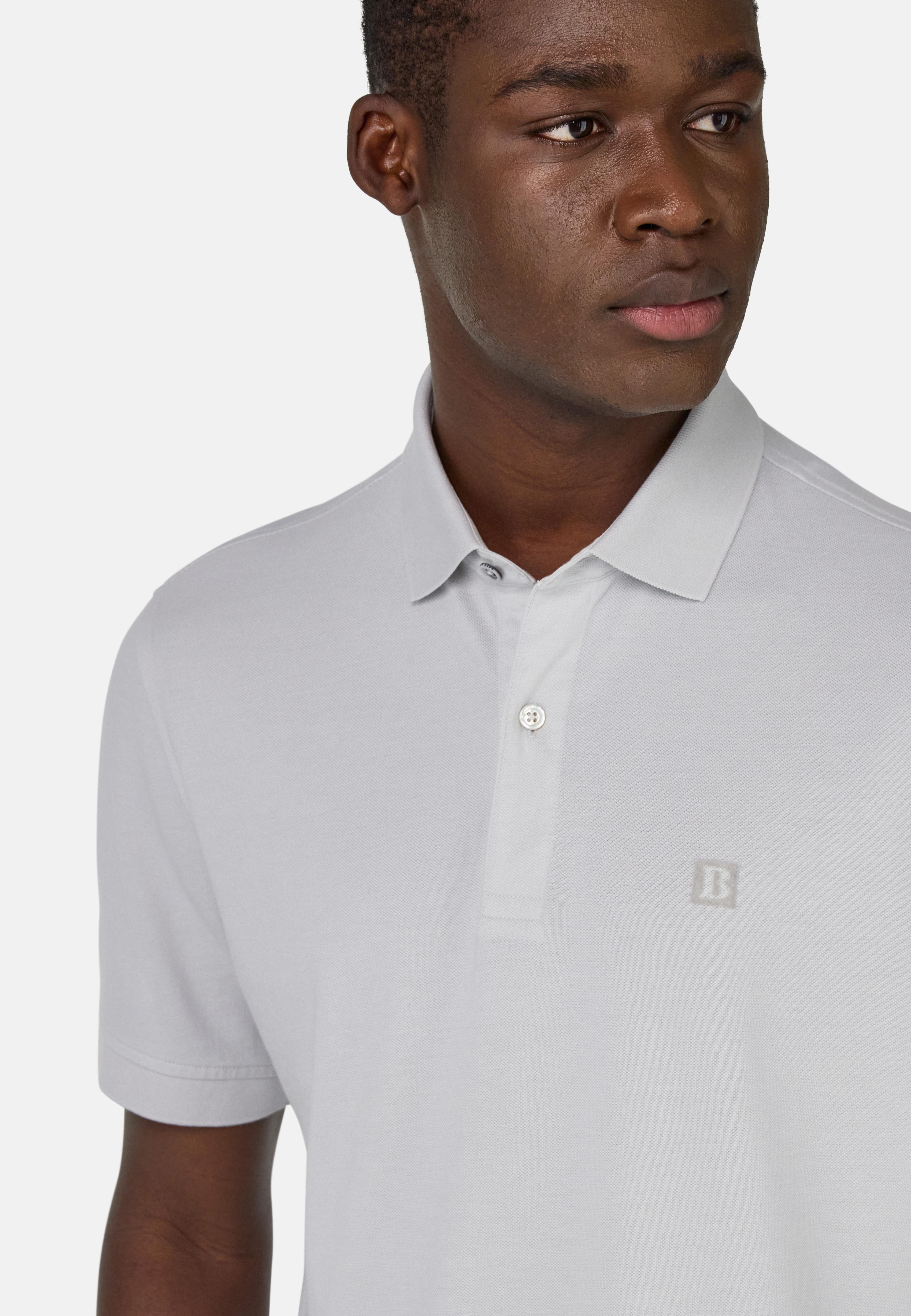 Cotton Pique Polo Shirt White, Ice, large image number 4