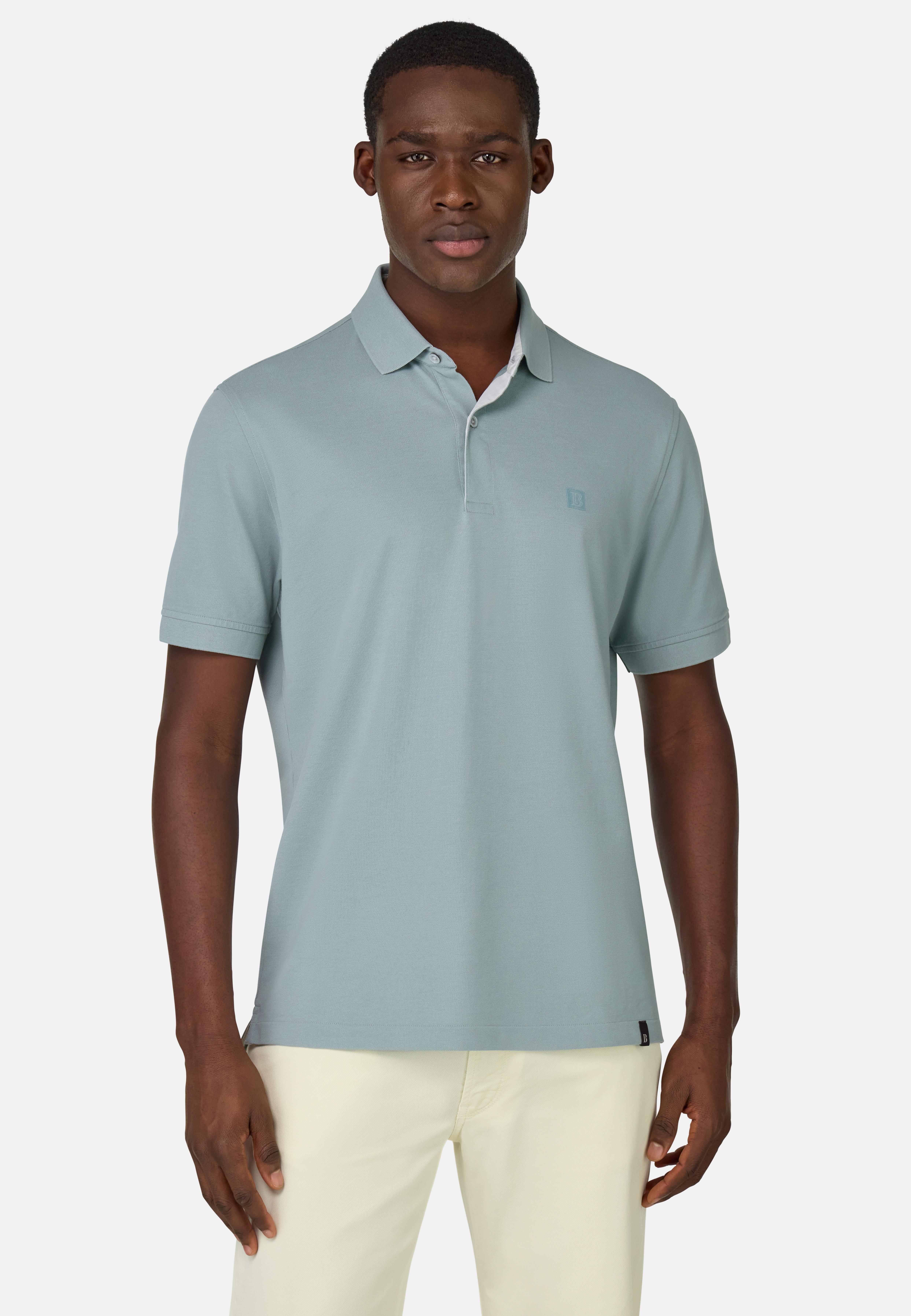 Cotton Pique Polo Shirt Green, , large image number 0