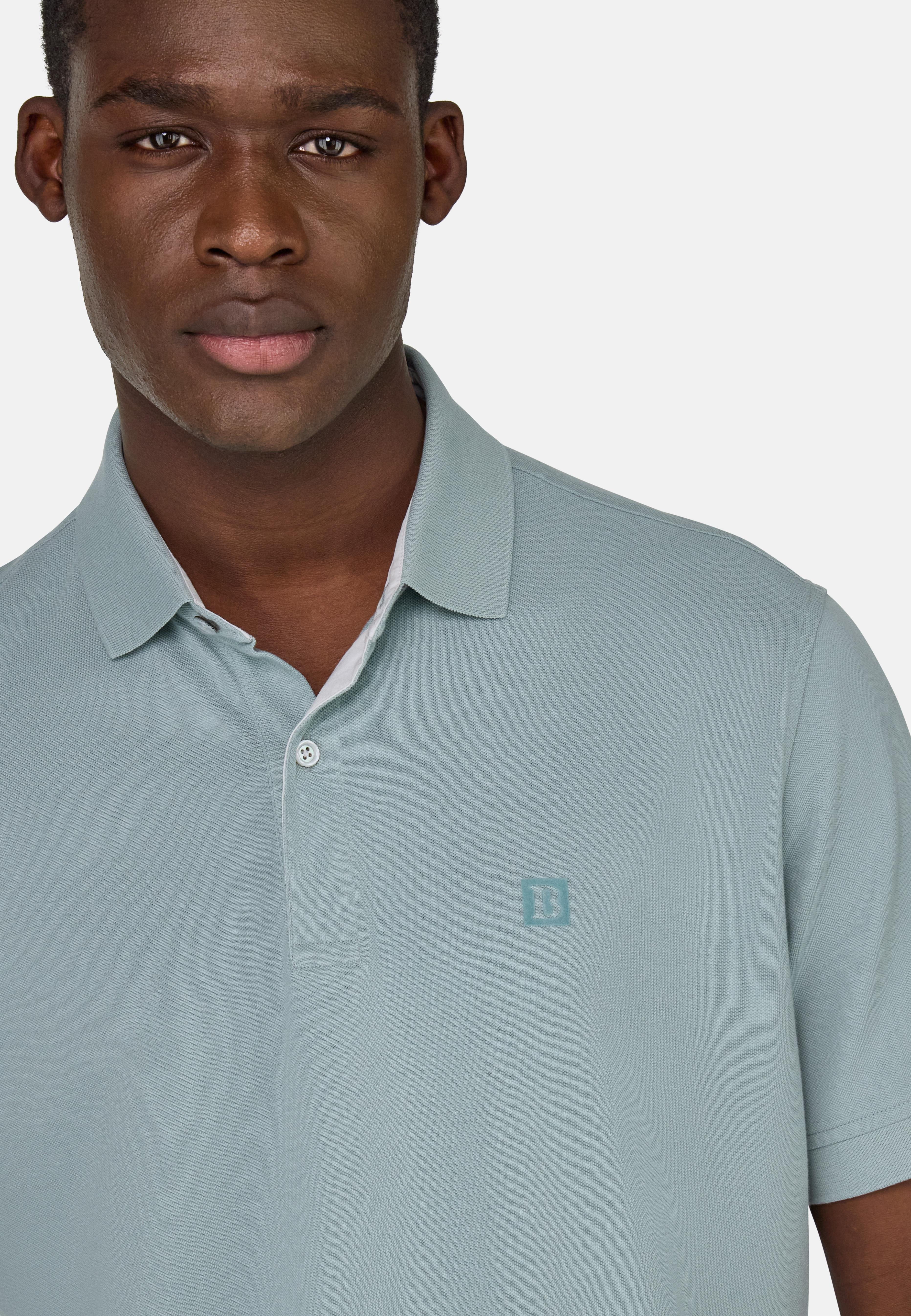 Cotton Pique Polo Shirt Green, , large image number 2