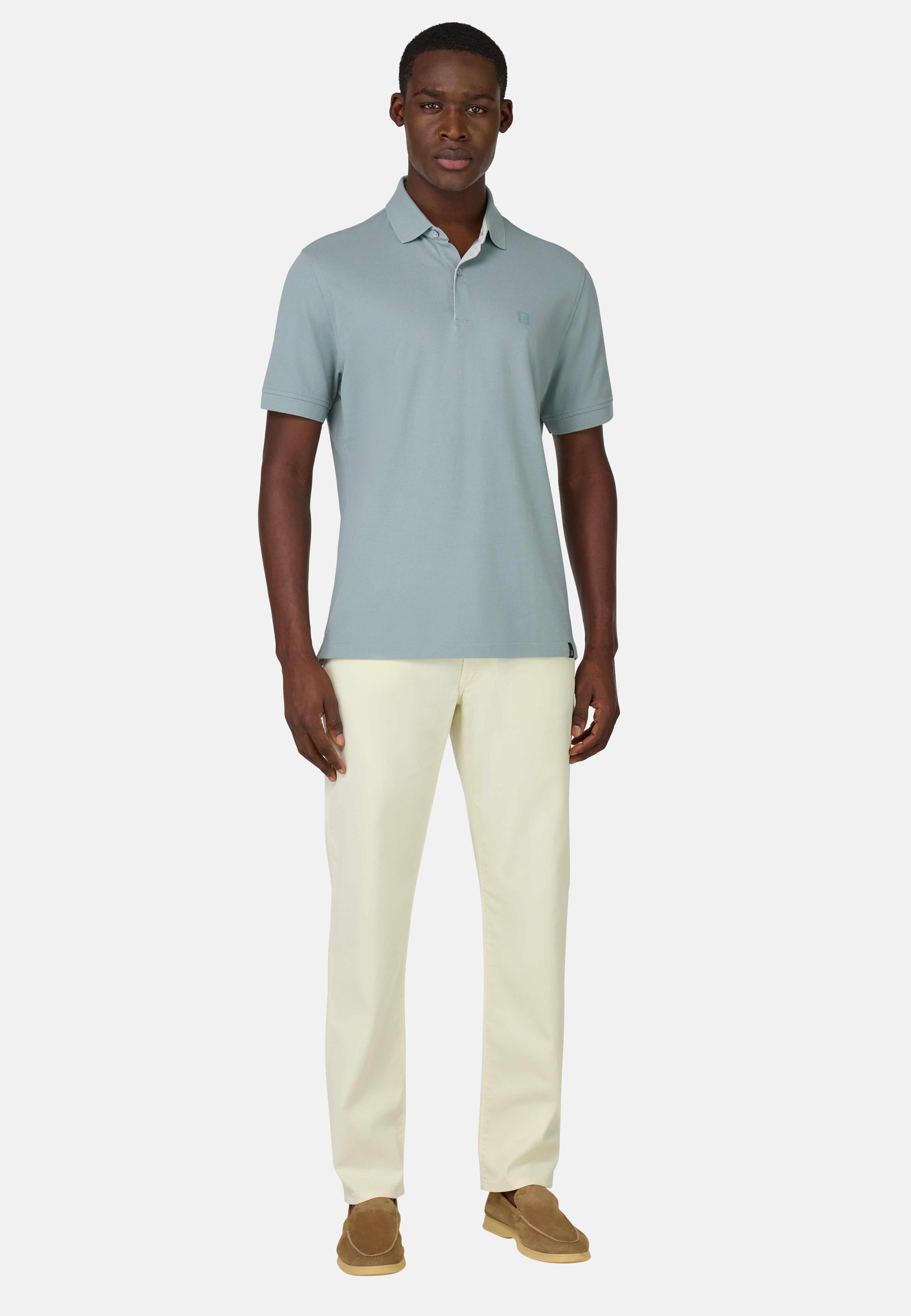 Cotton Pique Polo Shirt Green, , large image number 3