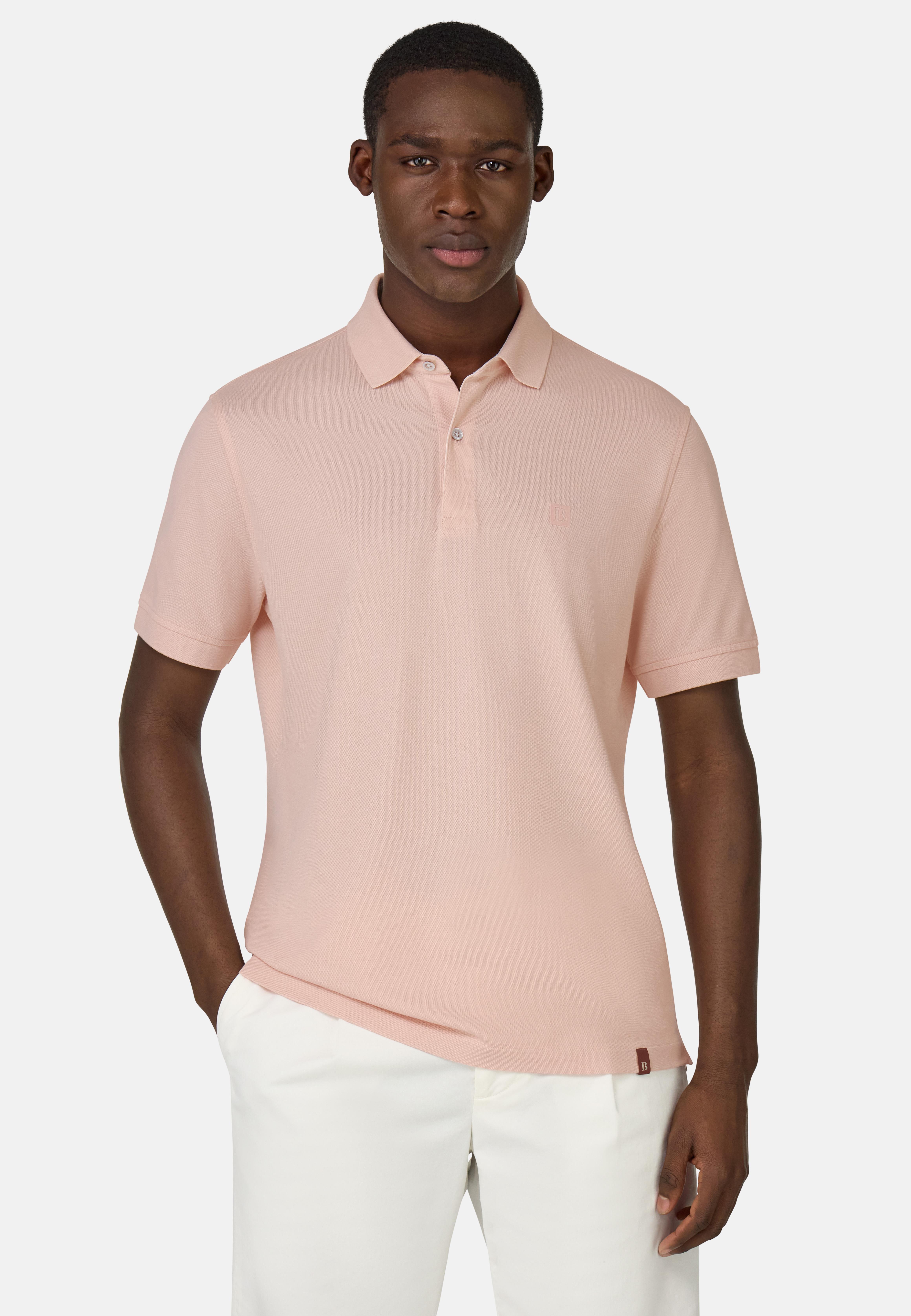 Cotton Pique Polo Shirt Pink, , medium