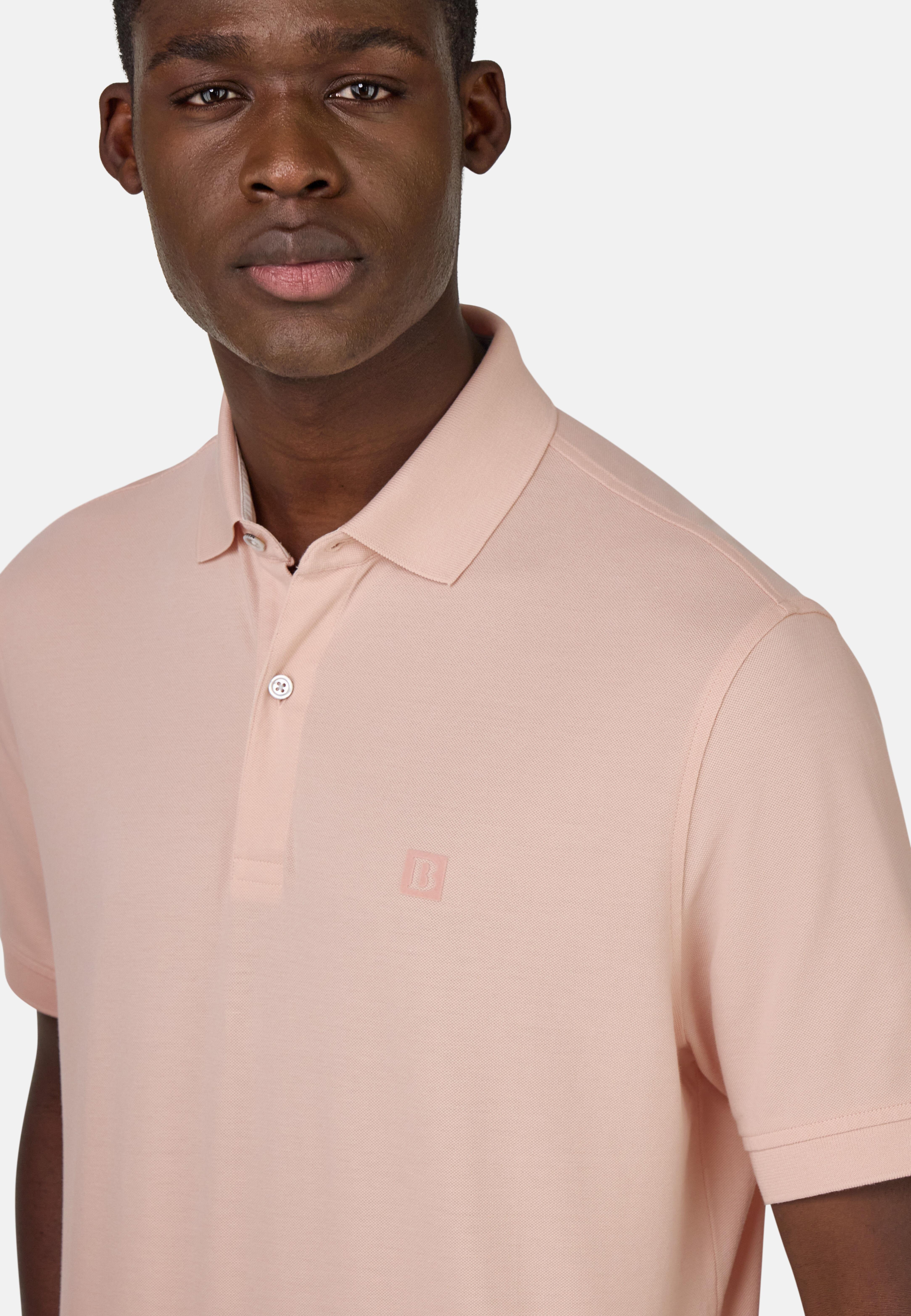 Cotton Pique Polo Shirt Pink, Pink, large image number 5