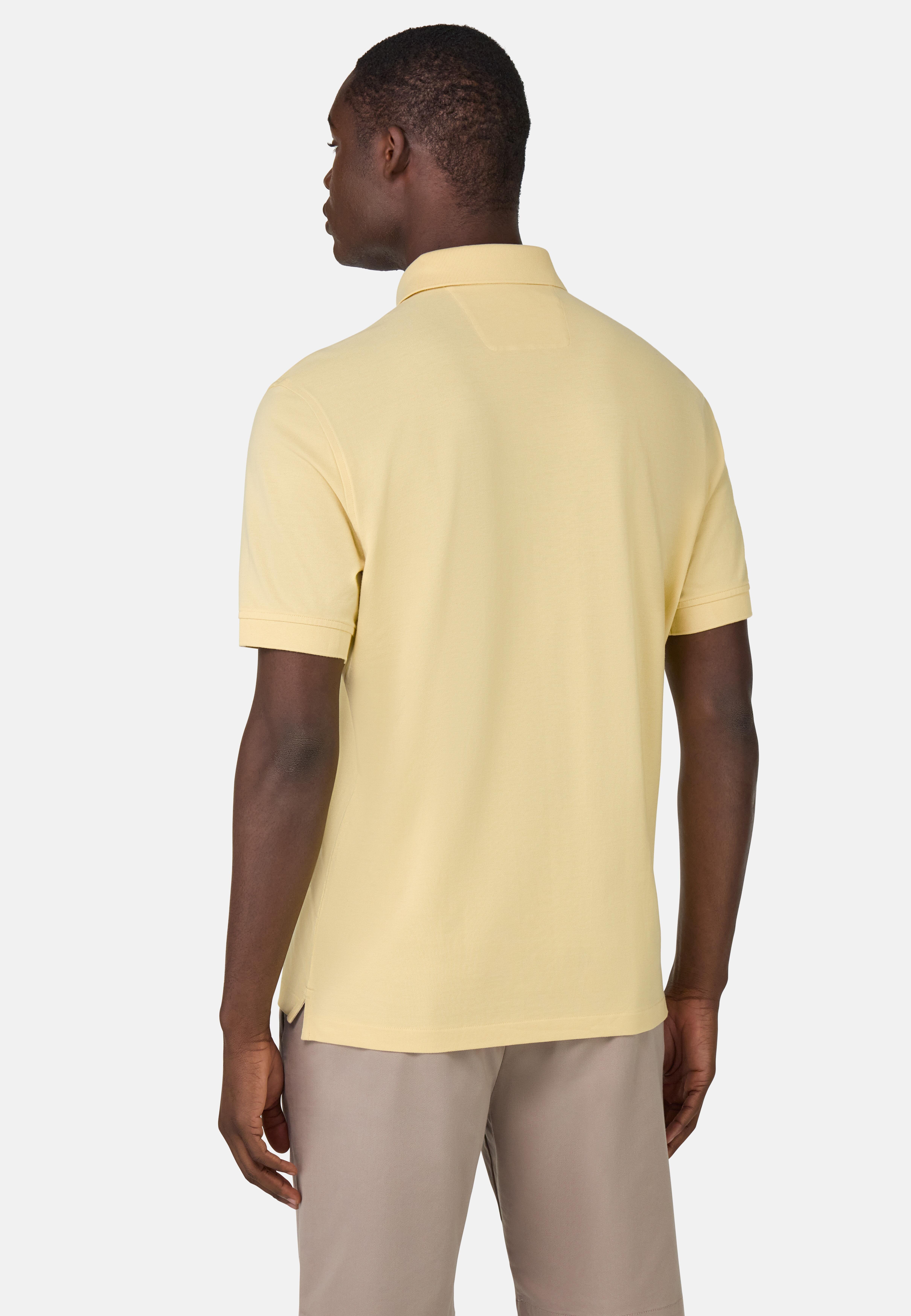 Polo Shirt in Cotton Piqu&eacute;, Yellow, Yellow, large image number 4