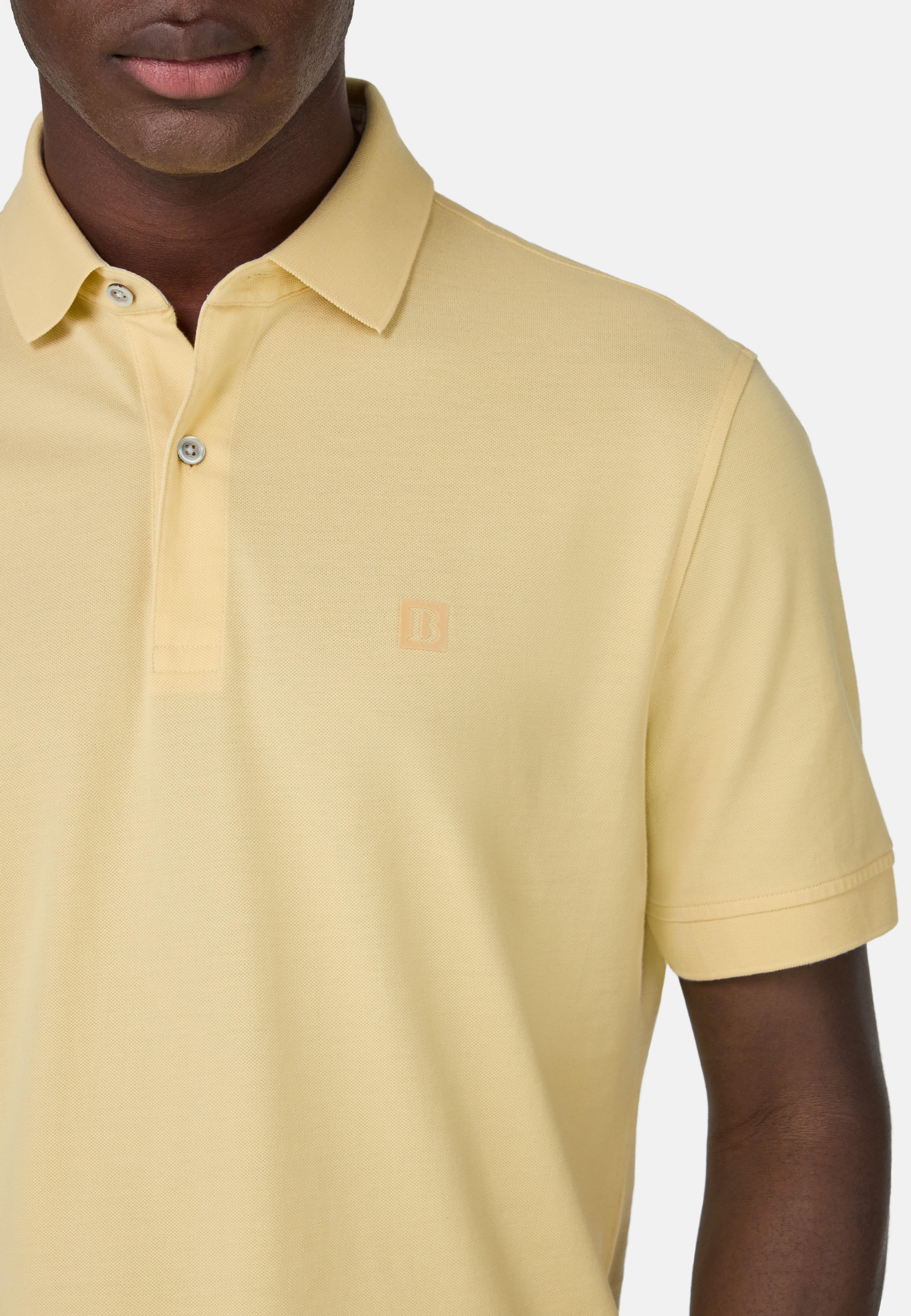 Polo Shirt in Cotton Piqu&eacute;, Yellow, Yellow, large image number 6