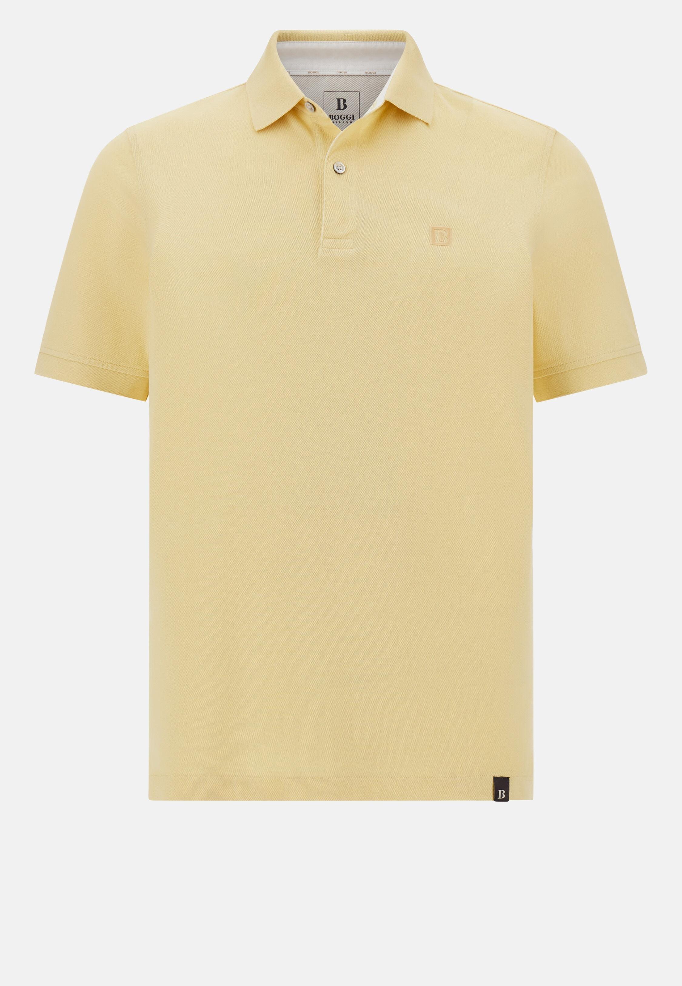 Polo Shirt in Cotton Piqu&eacute;, Yellow, Yellow, large image number 8