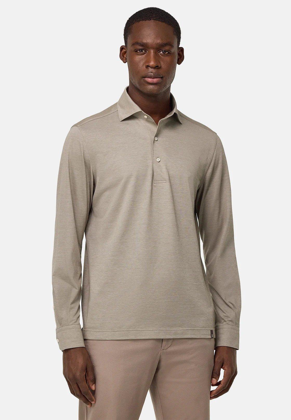 Japanese Jersey Polo Shirt Beige, 3901_TAUP, large image number 1