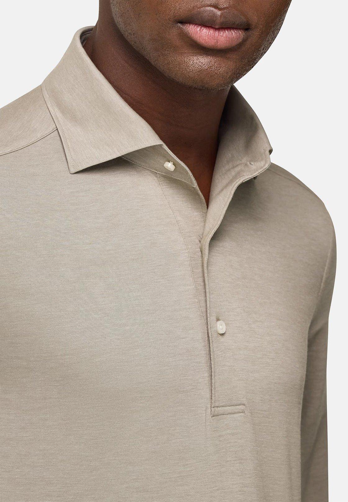 Japanese Jersey Polo Shirt Beige, 3901_TAUP, large image number 3