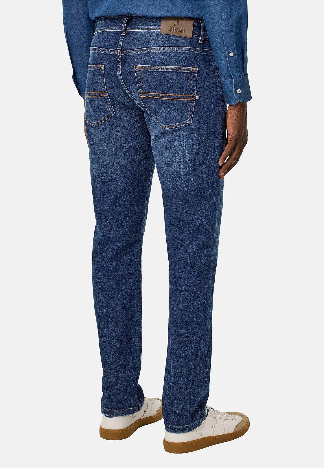 Blue Stretch Denim Jeans, , large image number 1