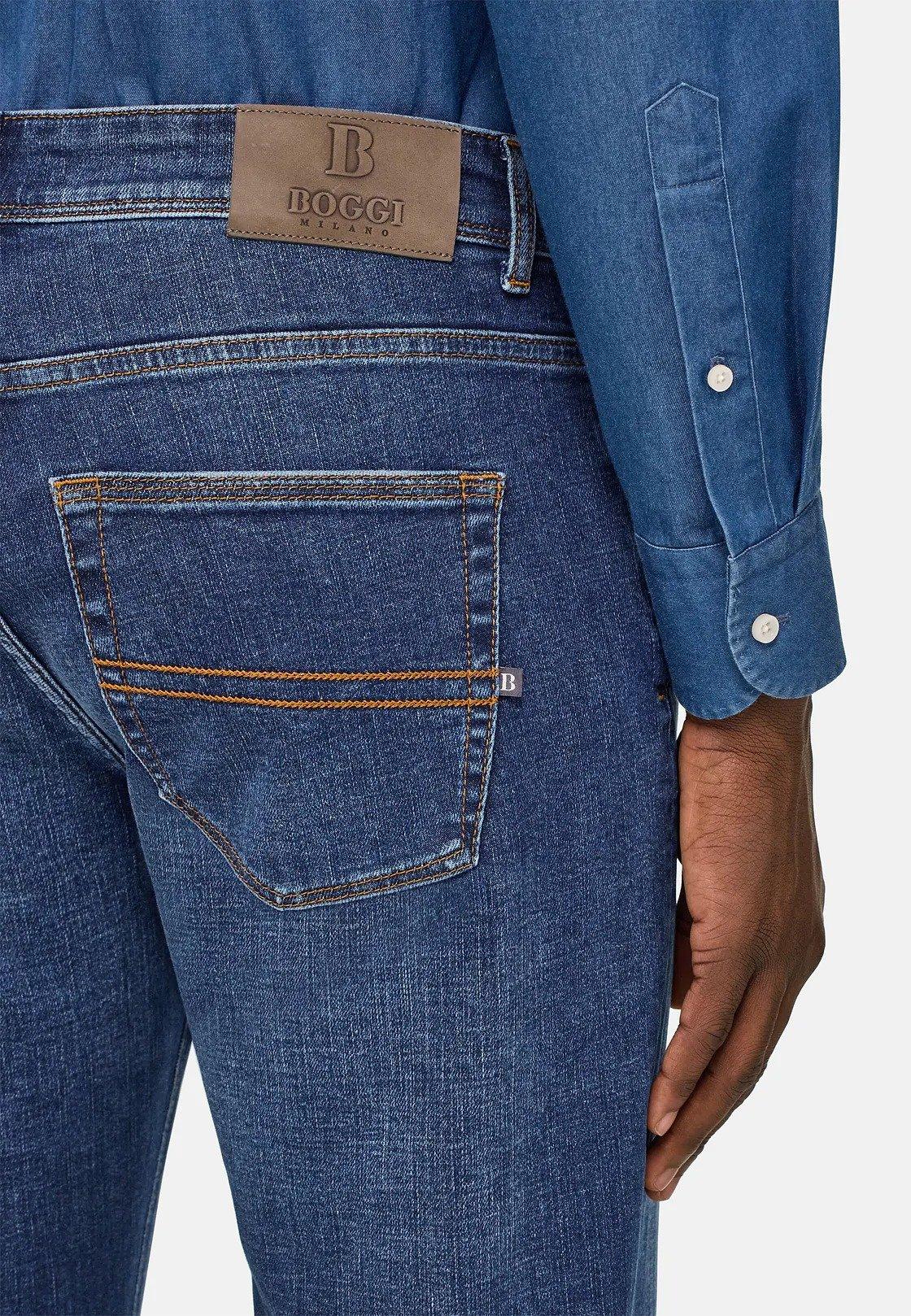 Blue Stretch Denim Jeans, , large image number 2