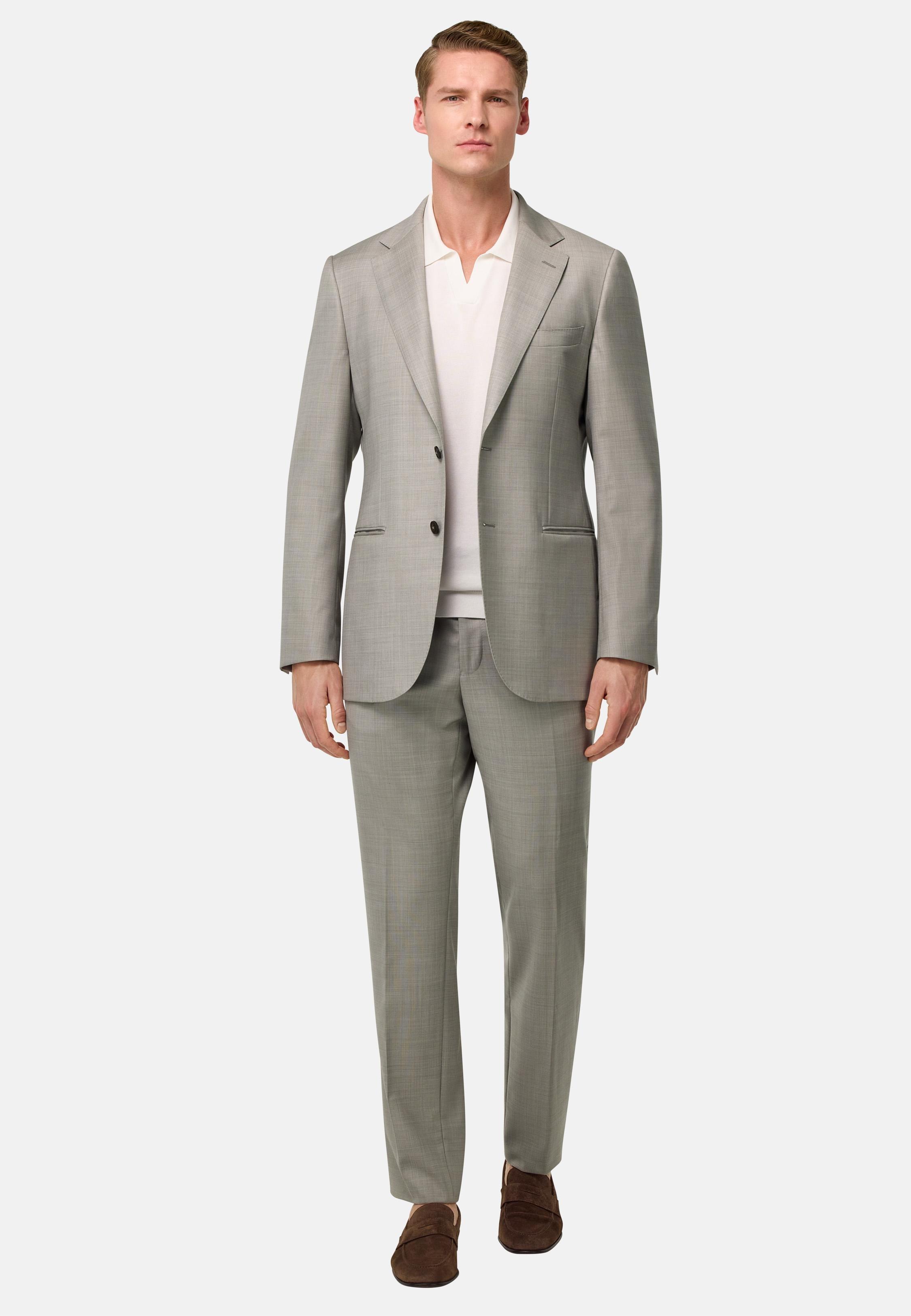Grisaille Pure Wool Suit Grey, Sand, medium