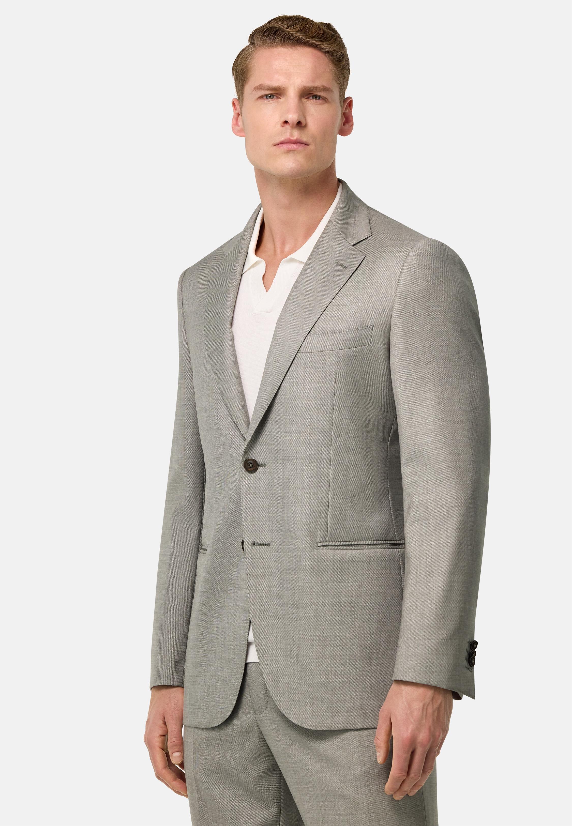 Grisaille Pure Wool Suit Grey, Sand, medium
