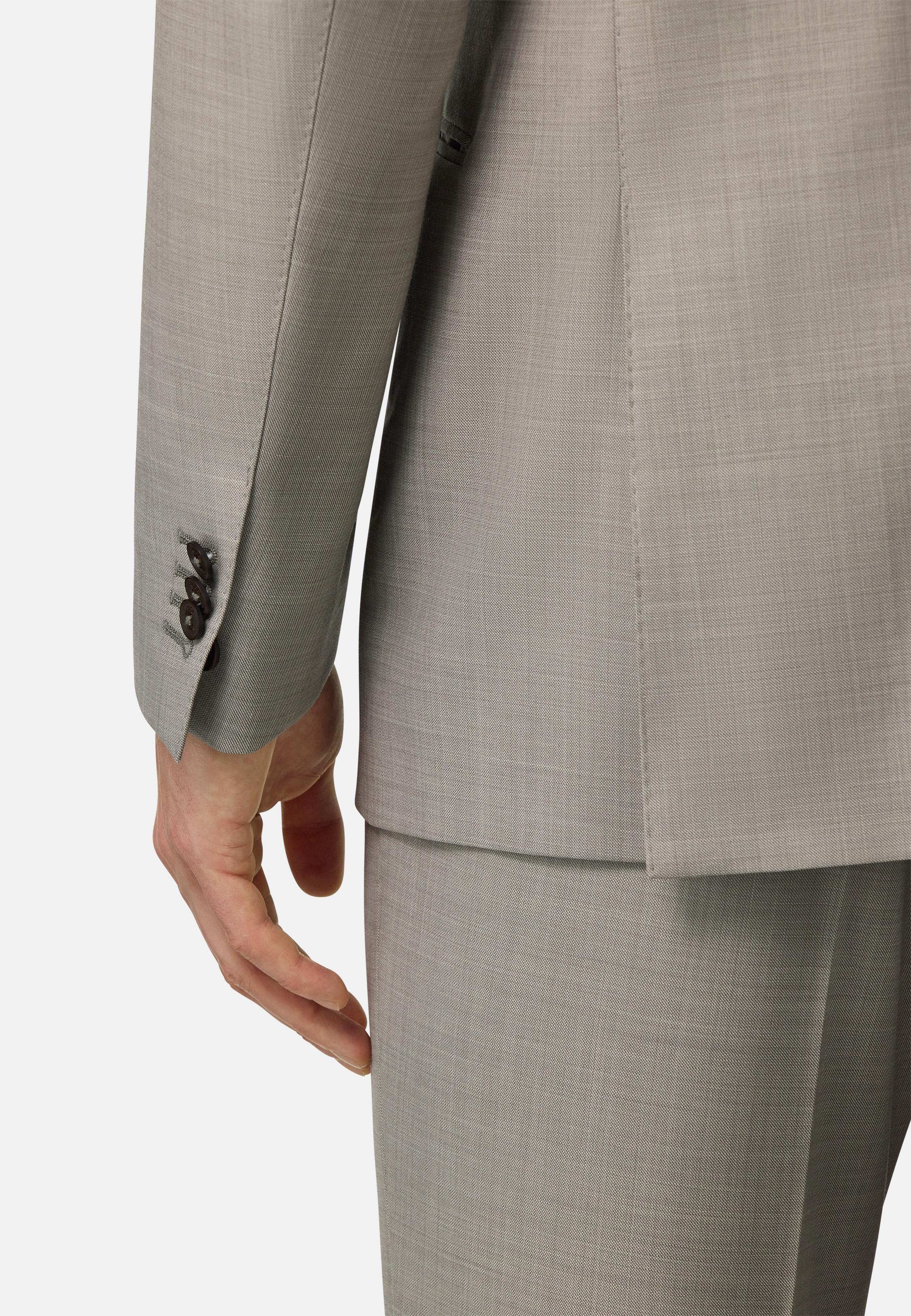 Grisaille Pure Wool Suit Grey, Sand, large image number 3