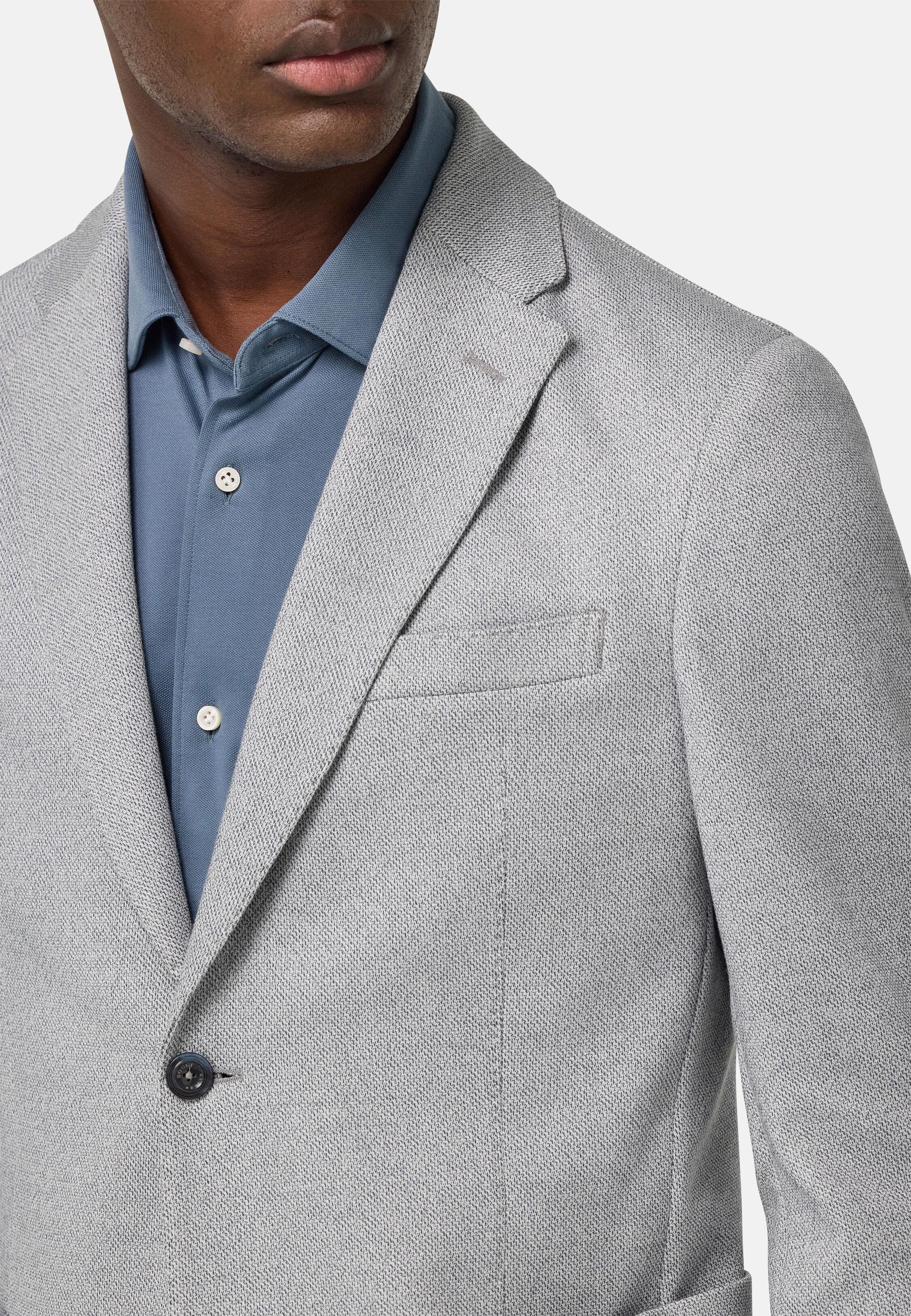 Light Blue Cotton Blend B Jersey Jacket Blue, Light Blue, large image number 5