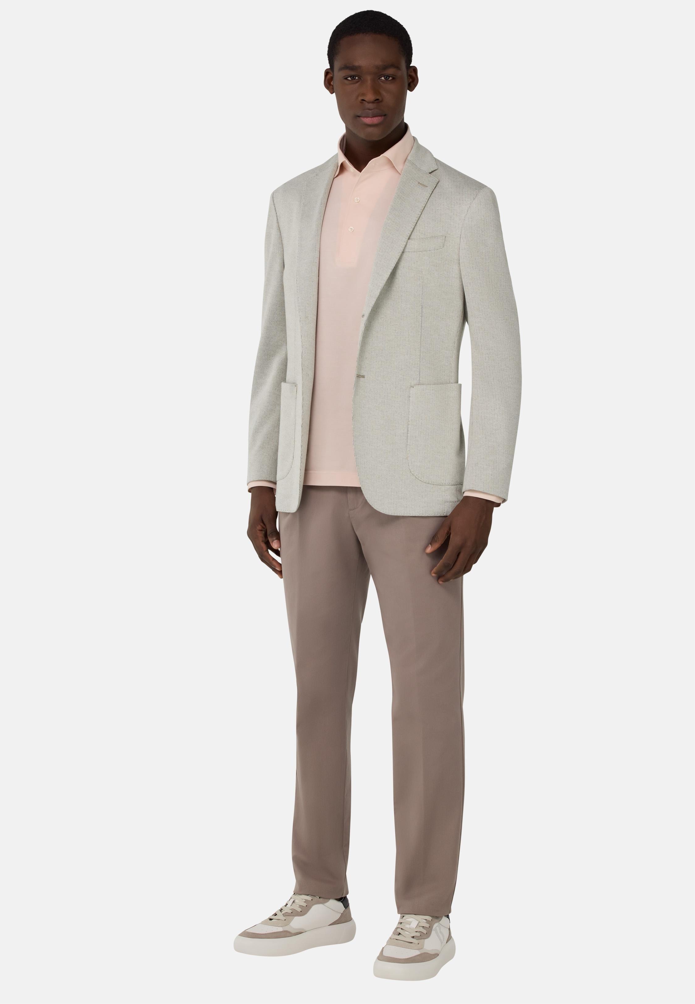 B-Jersey Cotton Blend Jacket Beige, Beige, medium