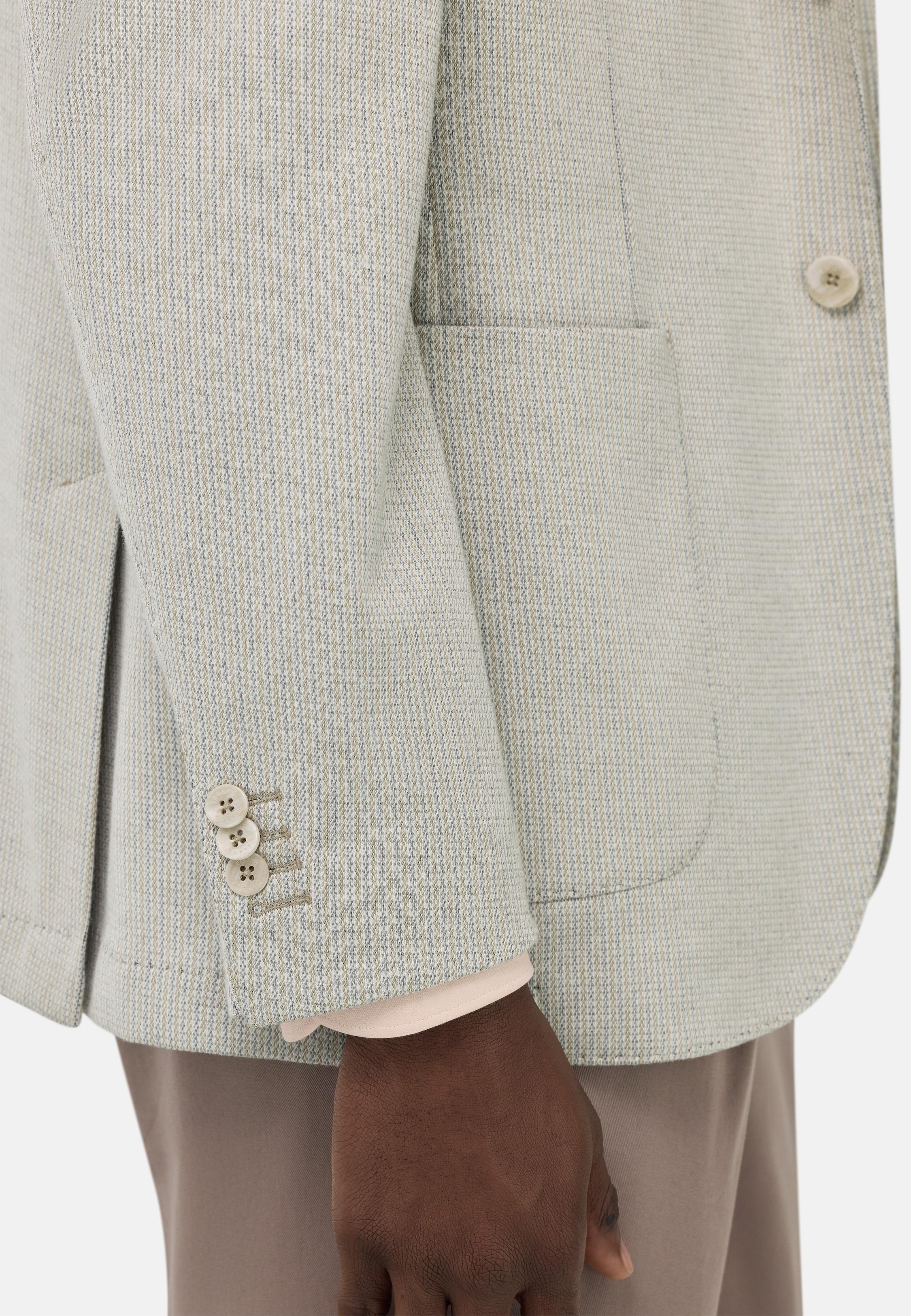 B-Jersey Cotton Blend Jacket Beige, Beige, large image number 3