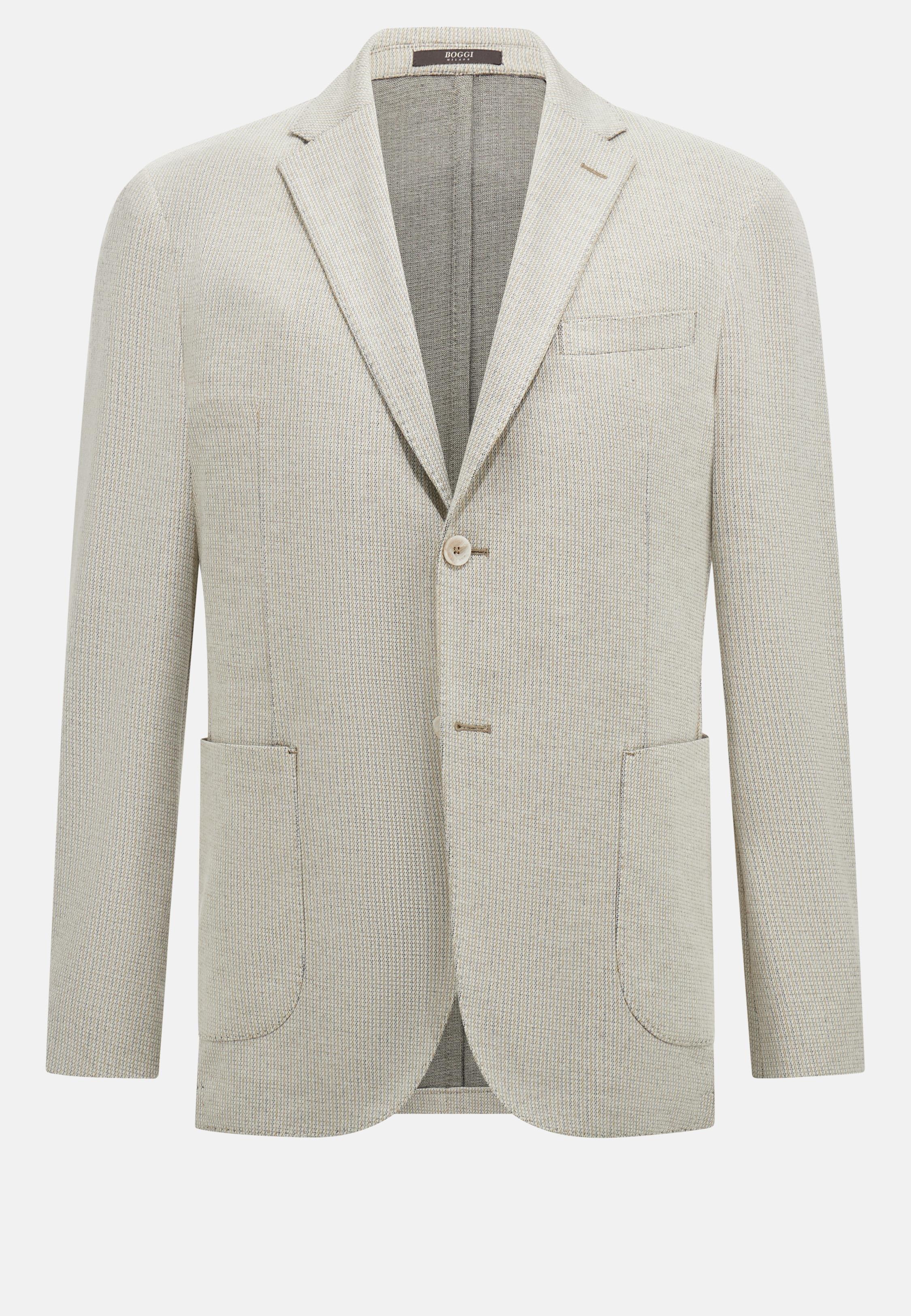 B-Jersey Cotton Blend Jacket Beige, Beige, large image number 4