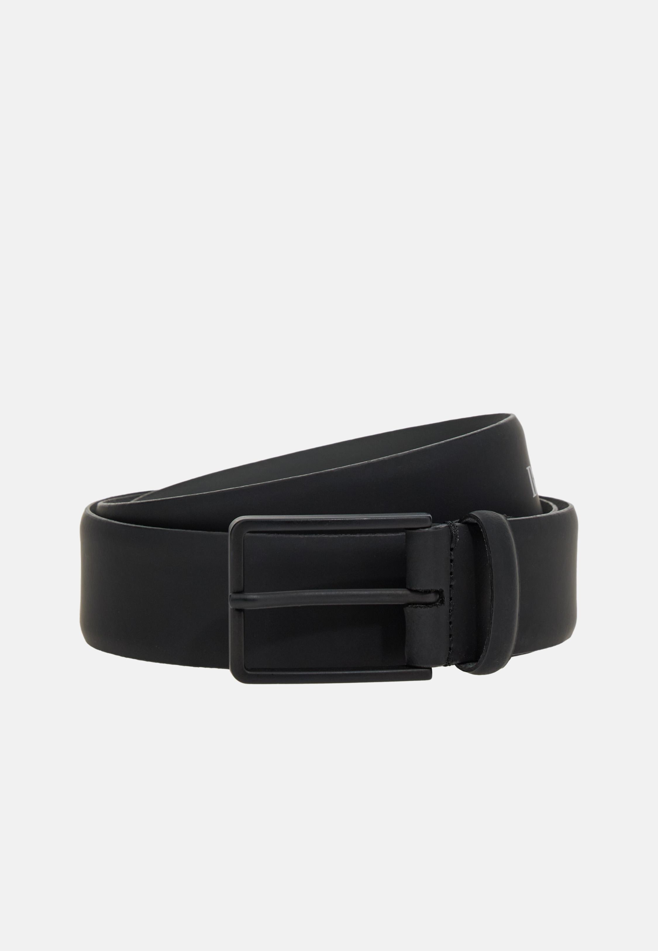 Rubberised Leather Belt With Logo Black, , large image number 0
