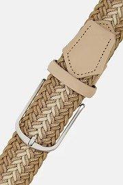 Woven Elasticated Belt, Beige, Beige, large image number 5