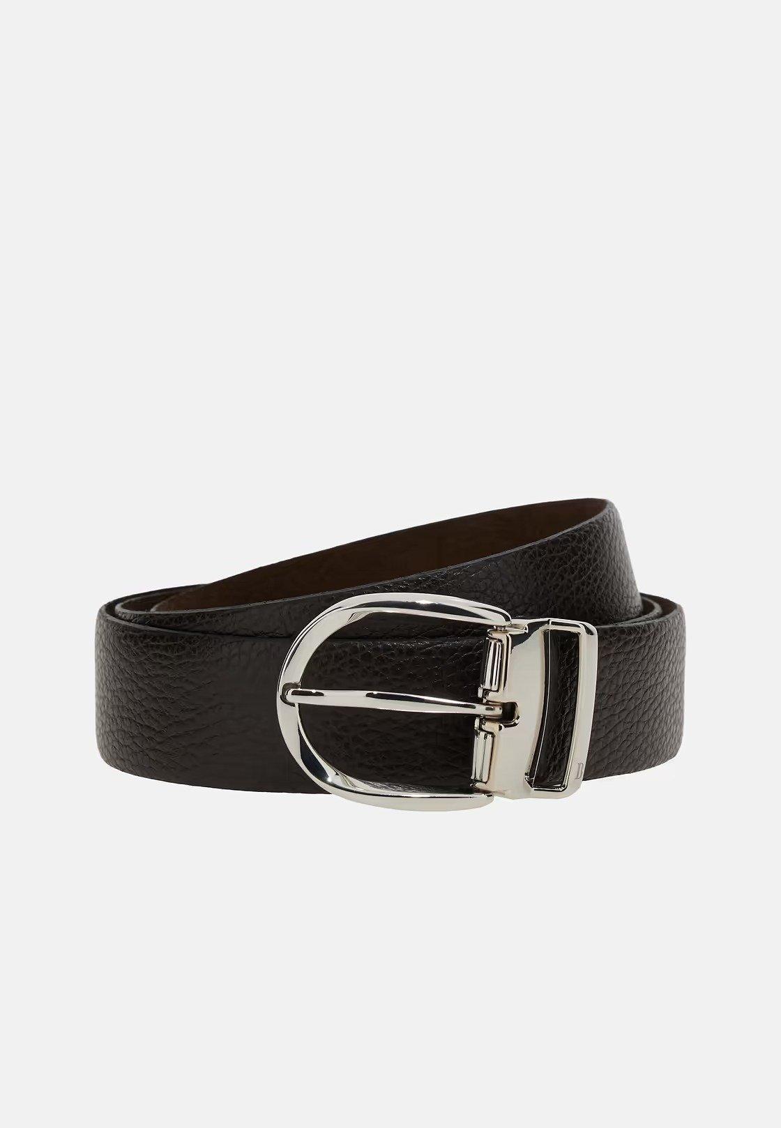 Reversible Leather Belt Brown, Dark brown, medium