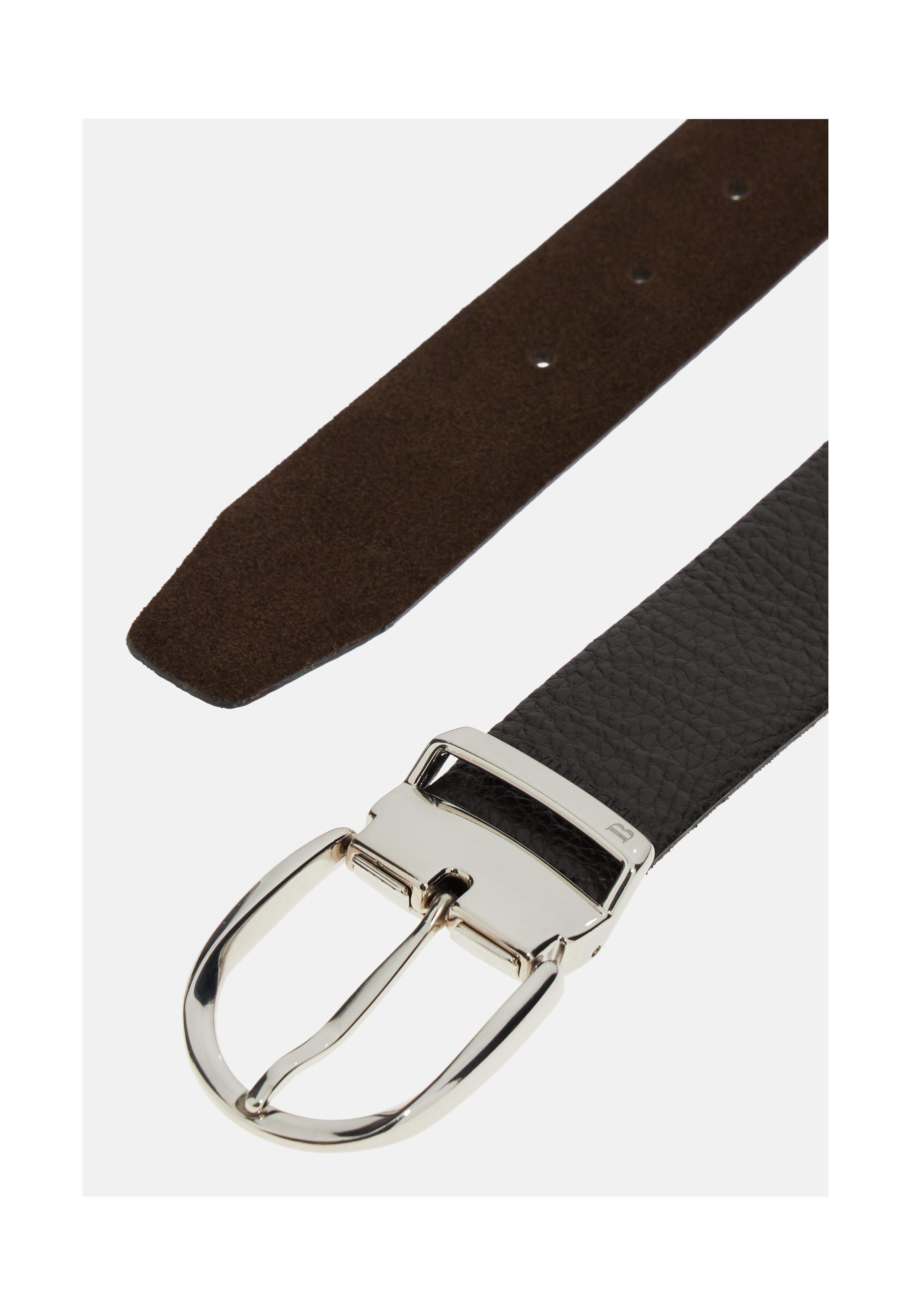 Reversible Leather Belt Brown, Dark brown, medium
